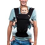 Beco Baby Carrier - Gemini Baby Carrier from Newborn to Toddler - Certified Ergonomic Newborn Baby Carrier for Infants and Children of 7-35 lbs - M Shape, Adjustable Seat, 100% Cotton (Metro Black)