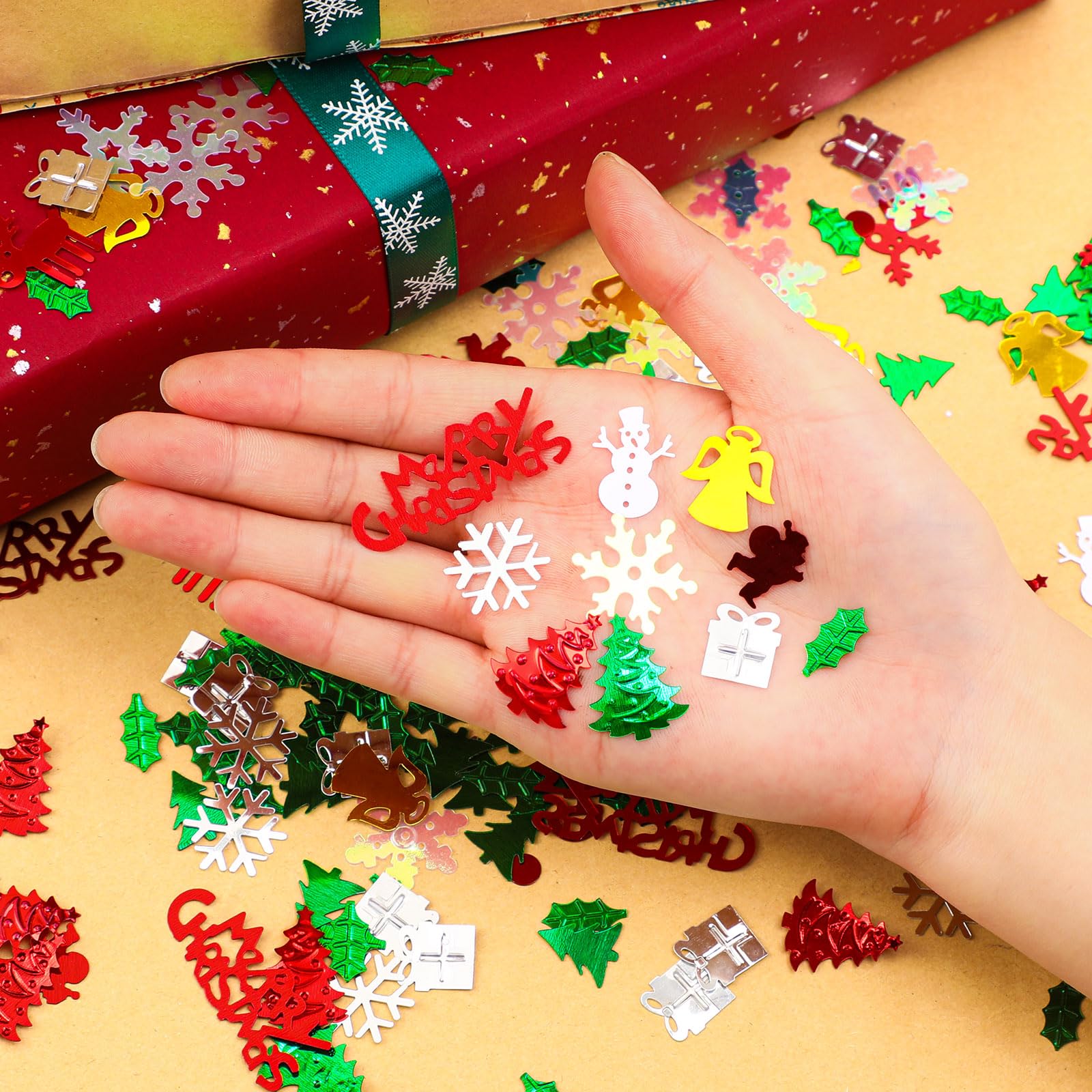 MARFOREVER Christmas Day Confetti Glitter Table Decorations Party Scatter Confetti - Image 2