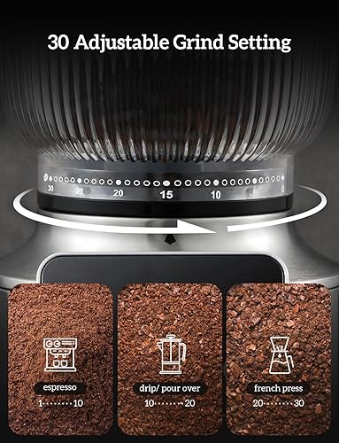 Miniatura 3 de Neretva Molinillo de café de rebabas, molinillo de café profesional 2 en 1, de acero inoxidable, 51 a 2.283 in, Portafilter, molinillo de granos de