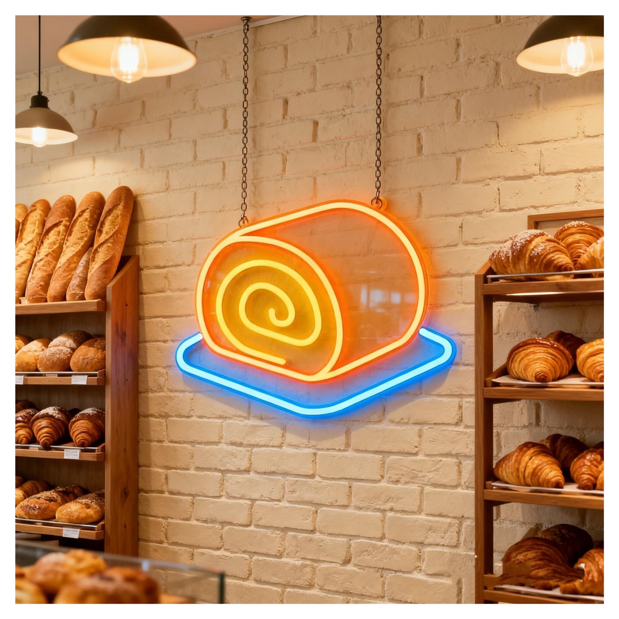 XENITE Luces Art Decoration Christmas Letrero De Neón Para Pastel De Rollo Suizo, Regulable Por USB, Para Panaderías, Cafeterías, Pastelerías Y Decoración De Pared De Cocina Del Hogar, 38cm