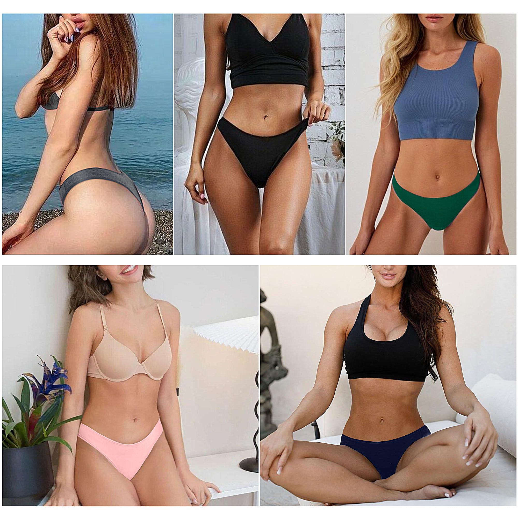String Thong Womens Cotton String Womens Thong Underwear Women Strings Set Underpants Sexy Briefs Panty Thong Underwear Women Panties Pack Of 6 S-XL product thumbnail 7