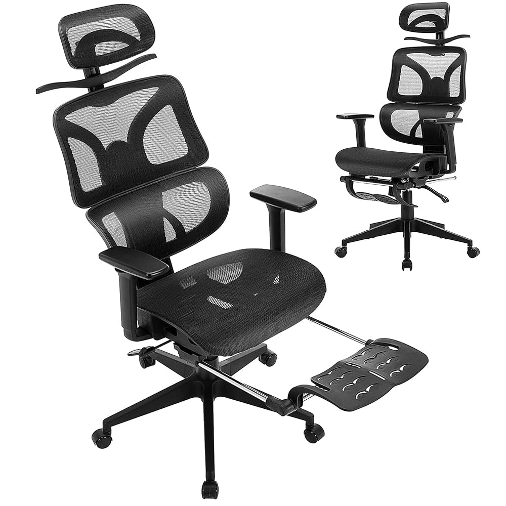 Amazon | VECELO オフィスチェア メッシュ ヘッドレスト デスク