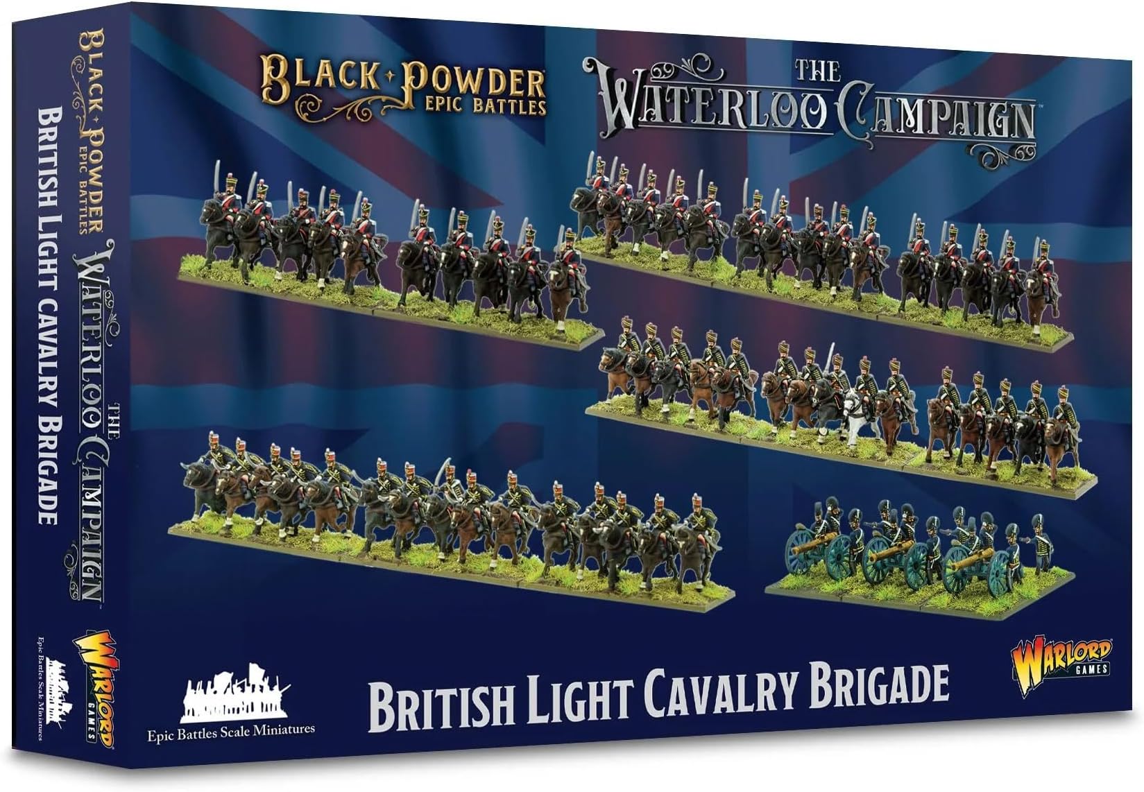 Warlord Games Black Powder Epic Battles Waterloo: British Light Cavalry Brigade Military Table Top Wargaming Plastic Model Kit 312001002