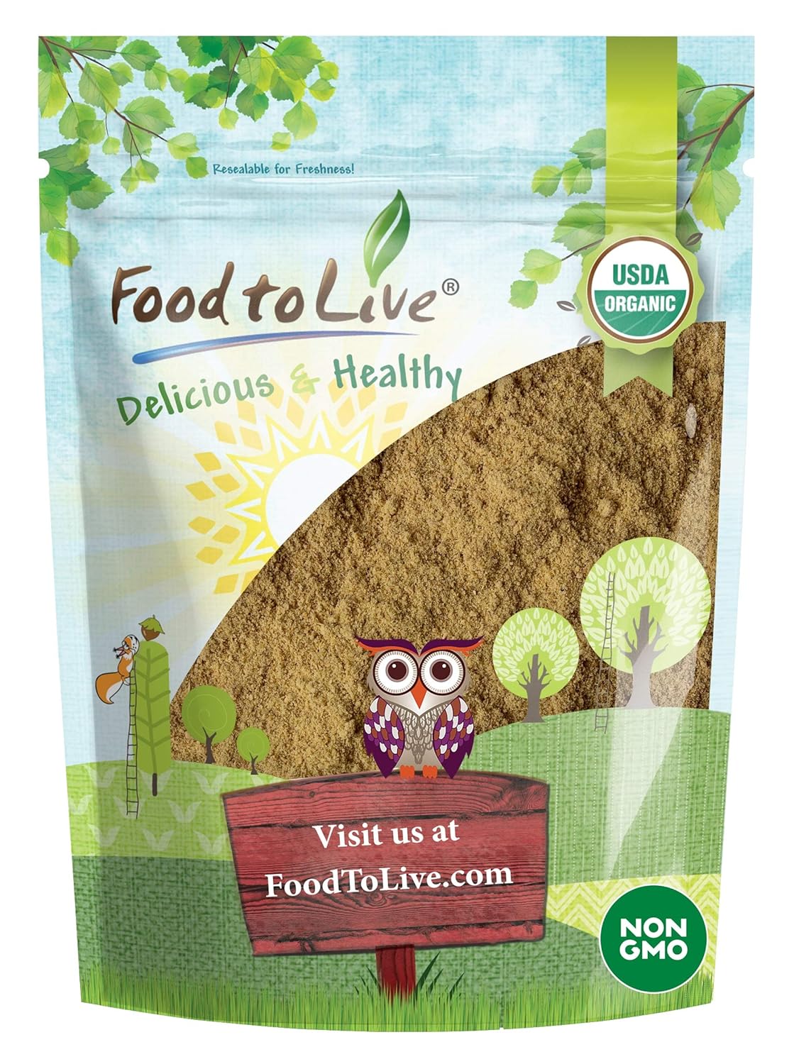 Food to Live - Organic Ginger Root Powder, 2 Pounds Non-GMO, Kosher, Bulk, Raw Ground Ginger Root, Flour, Sirtfood