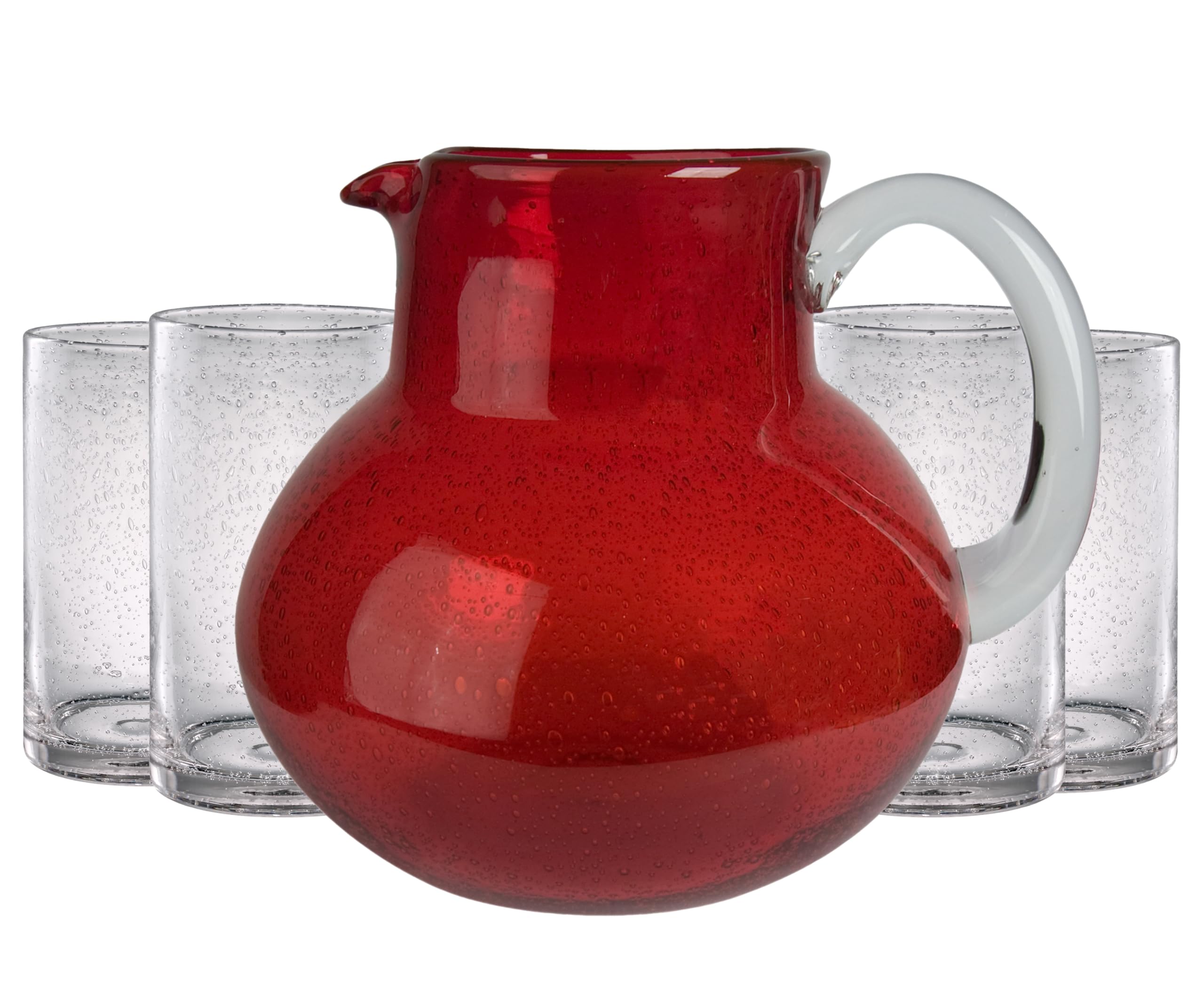 Amazon.com: ARTLAND Iris 90oz Hand-Blown Glass Pitcher & 17oz