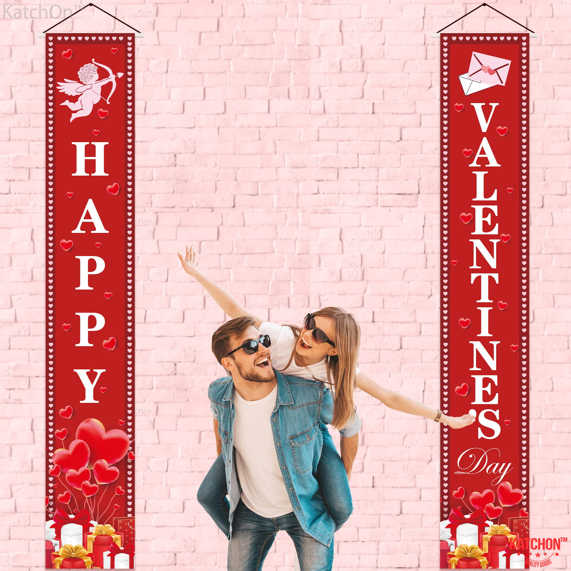 KatchOn Valentine's Day Banner - 72x12 Inch, Red, 72 inches x 12 inches - Image 2