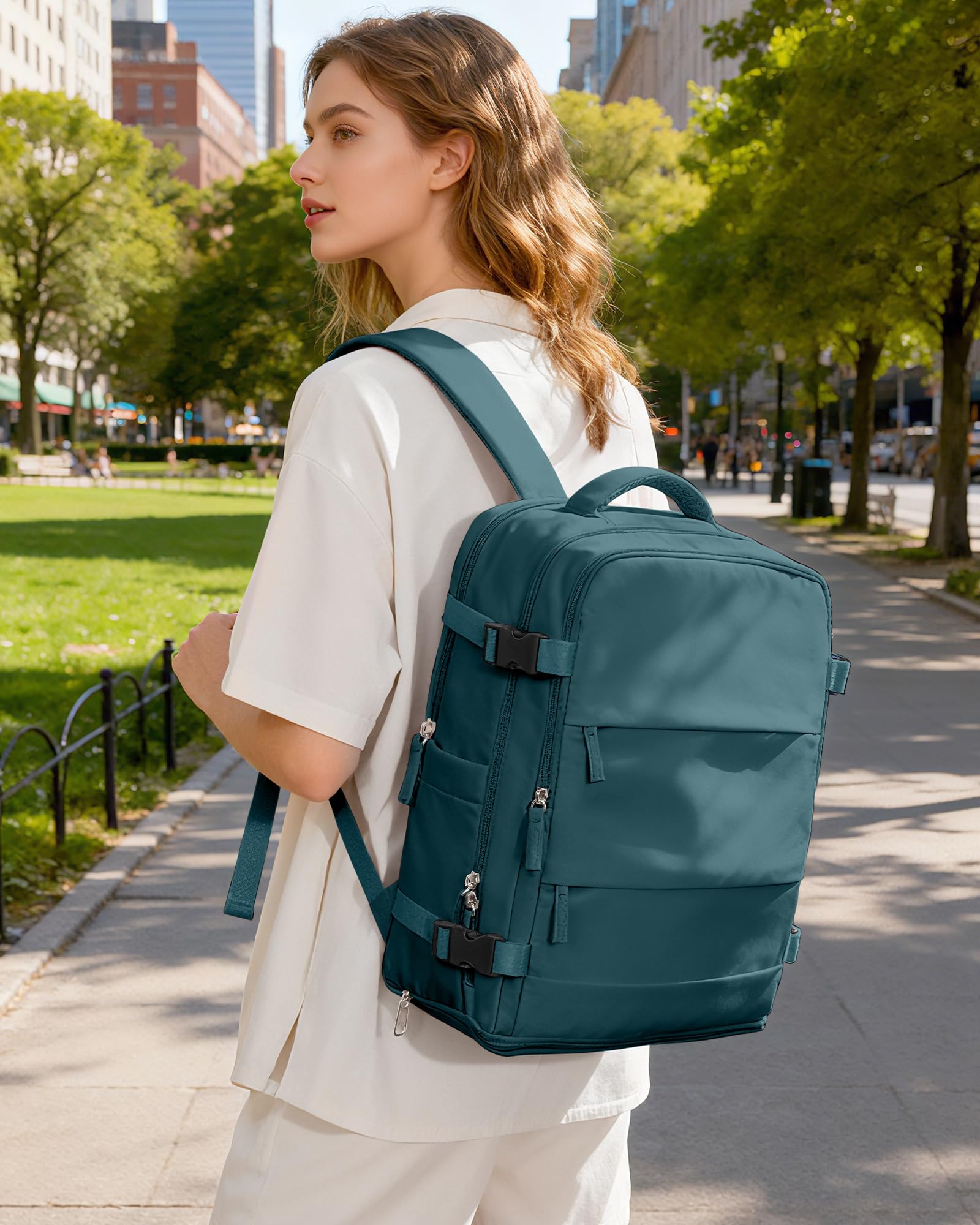 BJLFS Borse da Cabina per Ryanair 40x30x20 Zaino Wizzair Sottovuoto da viaggio 40x20x25 Bagaglio a Mano con compressione sottovuoto,Zaino Easyjet 45x36x20,Zaini Casual per laptop da 14 pollici