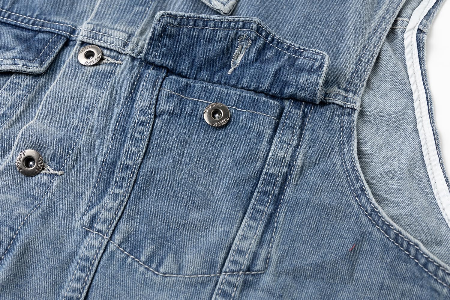 Gilet en Jean pour Hommes Vintage Blouson sans manche en Jean Veste Denim Cowboy Gilet de Moto avec Poches
