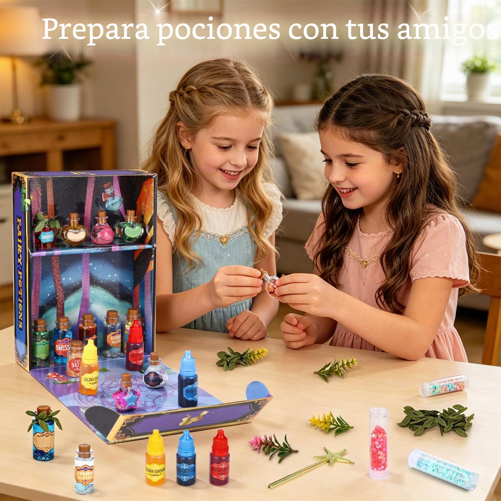 Sntieecr Kit De Pociones Mágicas Con Caja De Exhibición – 20 Experimentos De Química Y Manualidades Para Niños De 6 A 10 Años, Regalo De Ciencia Y Fantasía