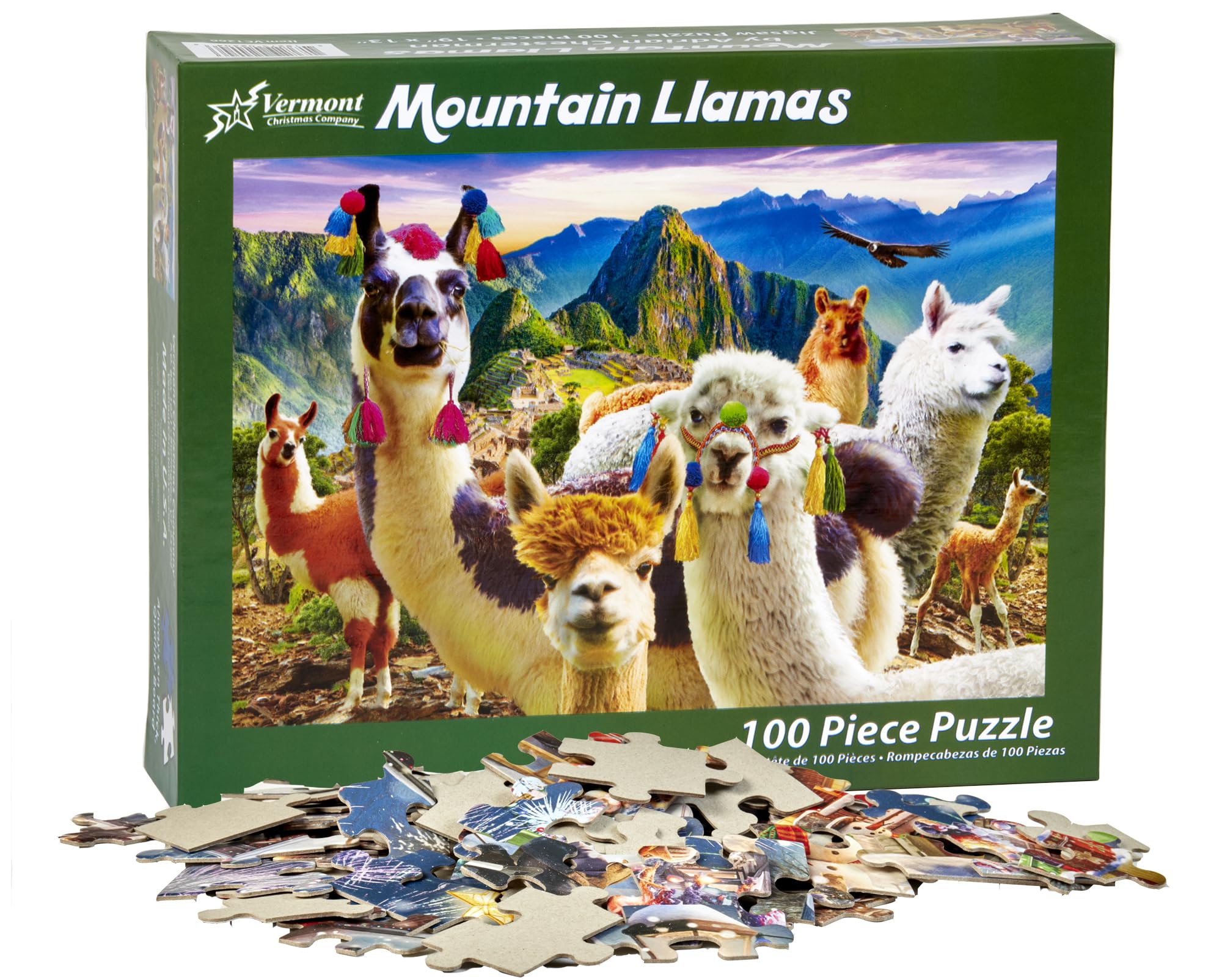 Rompecabezas de llamas de montaña de 100 piezas, piezas grandes, perfecto para niños y personas mayores 4