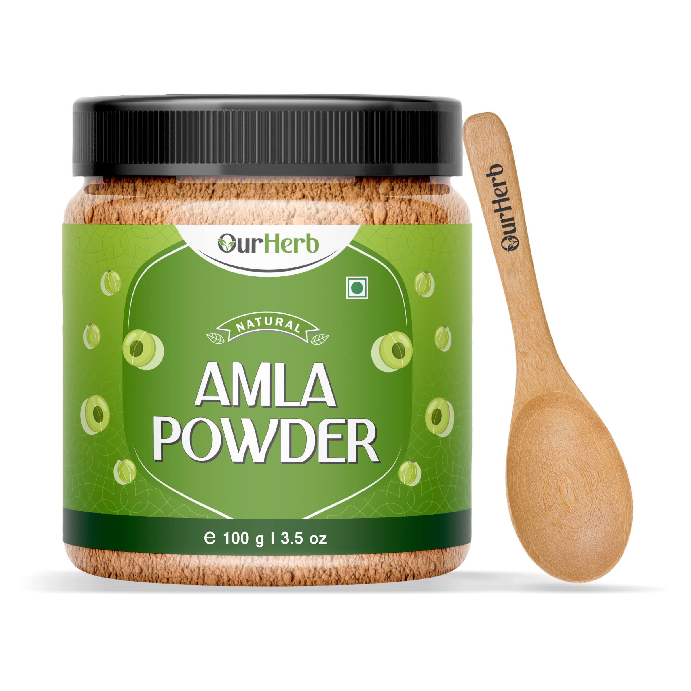 OurHerb Pure & Natural Amla Powder for Skin & Hair - 100g | 100% Natural Indian Gooseberry Powder.