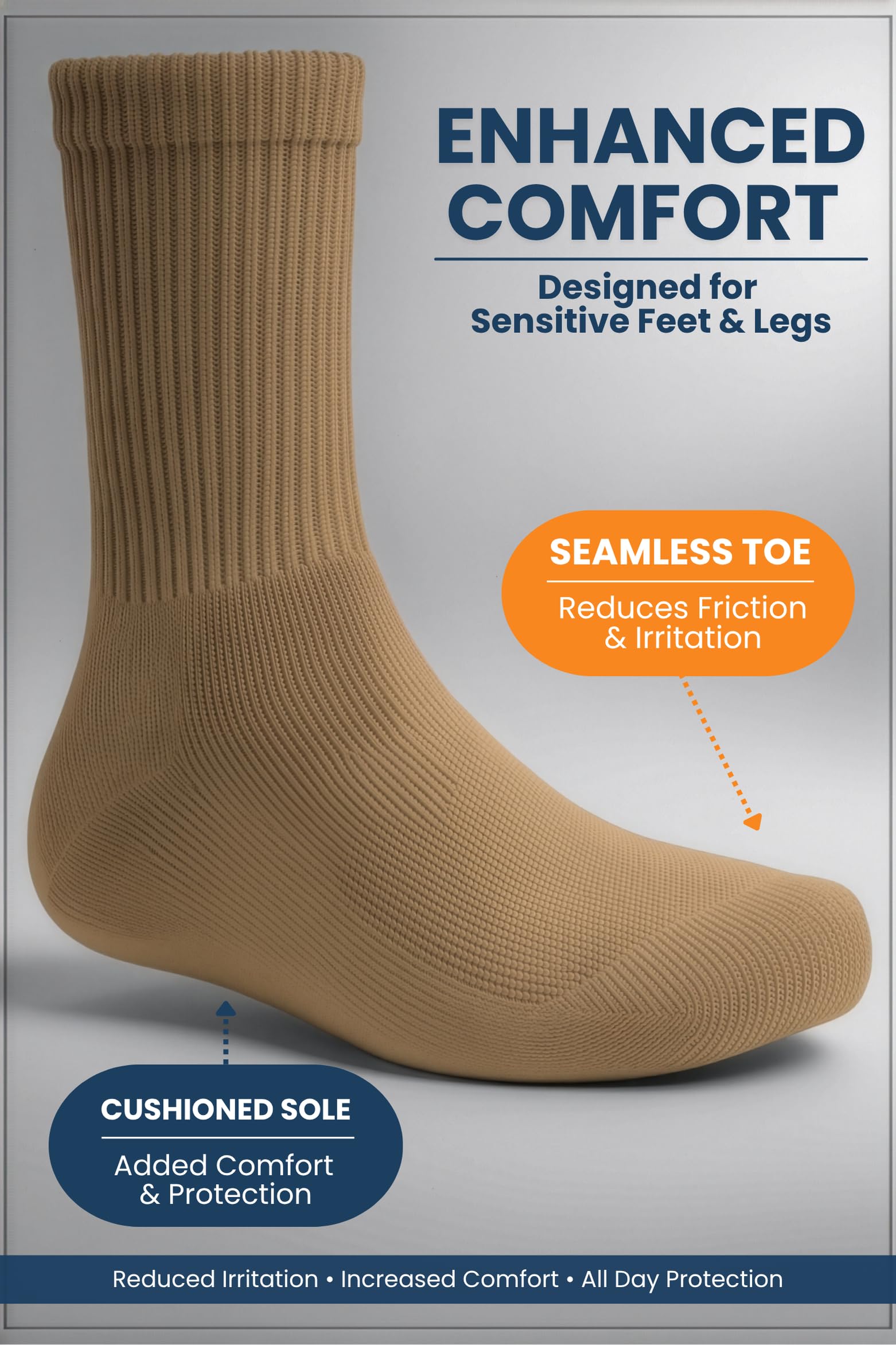Special Essentials 12 pares de calcetines de algodón para diabéticos, sin ataduras, comodidad y apoyo para hombres y mujeres