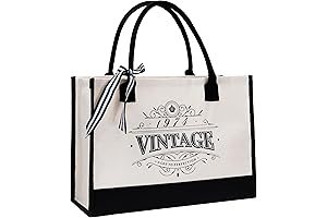 Crisky 50th Birthday Gifts for Women: Canvas Tote Bag, Vintage 1974