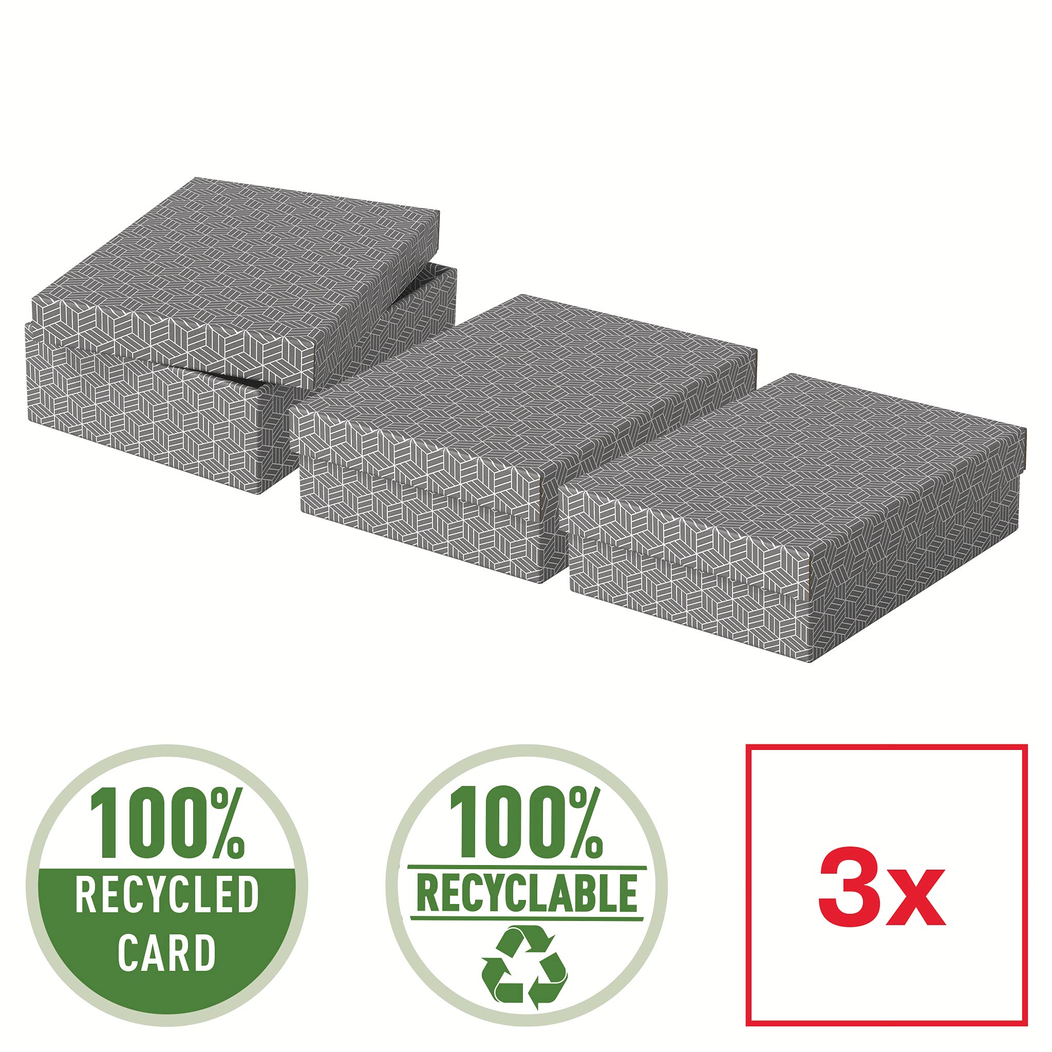 Esselte Home Opberg- en Geschenkdoos 628281 Klein 100% Gerecycled Karton Grijs 200 x 255 x 150 mm 3 Stuks Esselte Home Opberg- en Geschenkdoos 628281 Klein 100% Gerecycled Karton Grijs 200 x 255 x 150 mm 3 Stuks