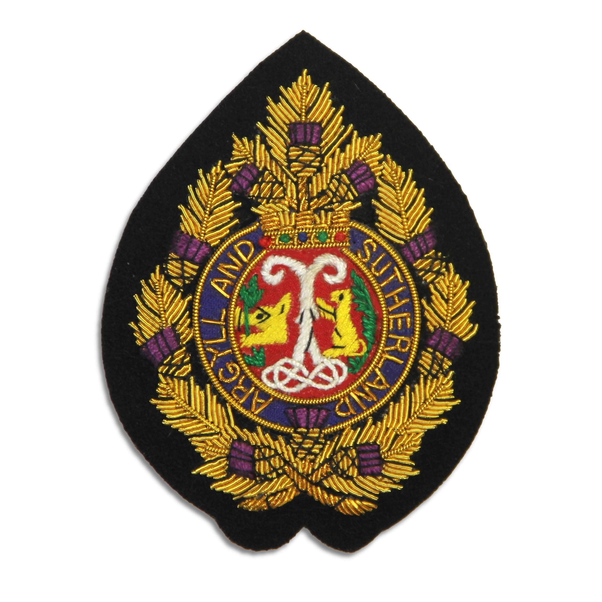 The Regimental Shop Men's Black/Gold Argyll & Sutherland Highlanders Regital Blazer Badge