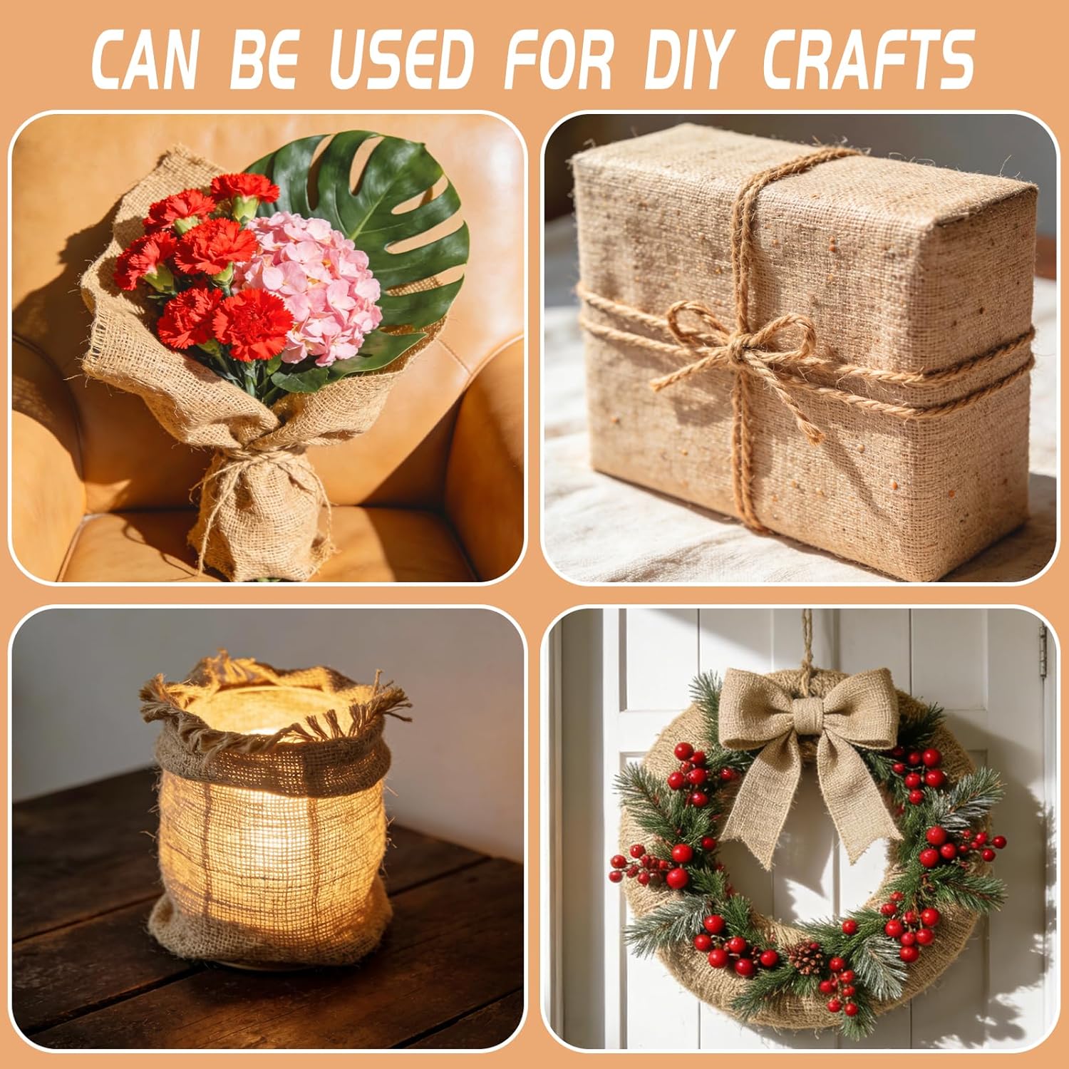 39.4 Inch x 49.2 Ft Natural Jute Burlap Fabric Roll, Large Burlap Fabric Tree Trunk Protector Winter Frost Plant Blanket for Seed Cover, Weed Barrier Fabric,Trees Shrubs Plants Frost Protection