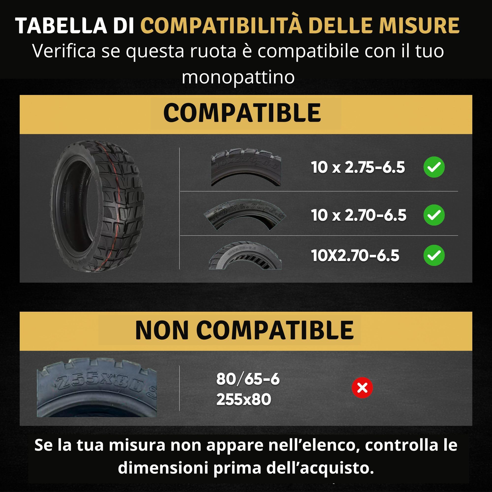 ANSENI Gomme Monopattino 10x2.75-6.5, Ruota Tubeless 10 Pollici per Scooter Elettrico Smartgyro Speedway Rockway/crossover/kukirin G3/ Kukirin G2/dualtron 3 (1 Ruota)