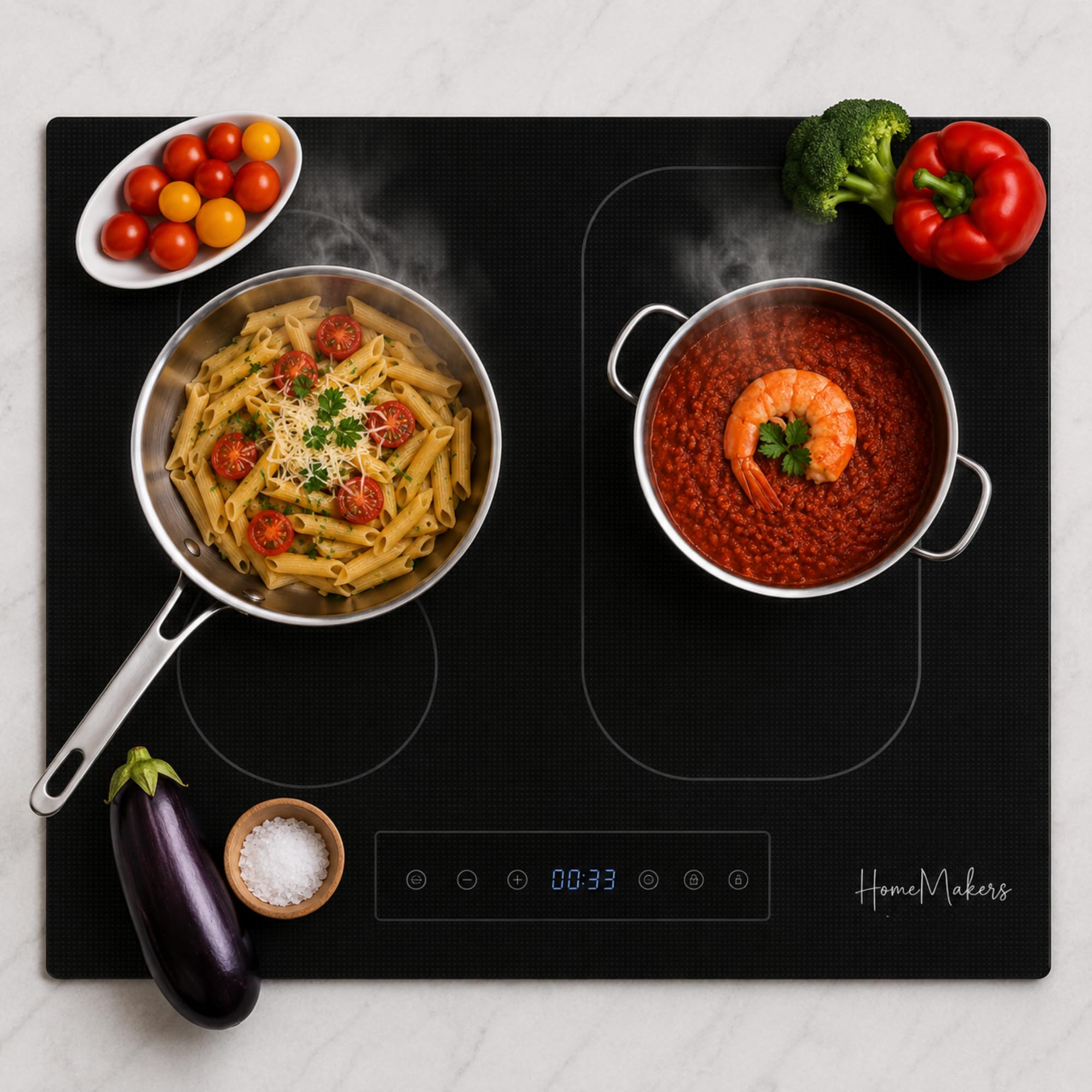 HomeMakers Durchscheinende Induktionskochfeld-Schutzmatte, groß, 60 x 52 cm, hitzebeständige Silikonmatte, Induktionskochfeld-Abdeckung, leicht zu reinigen, Abdeckung zum Kochen, um Kratzer zu