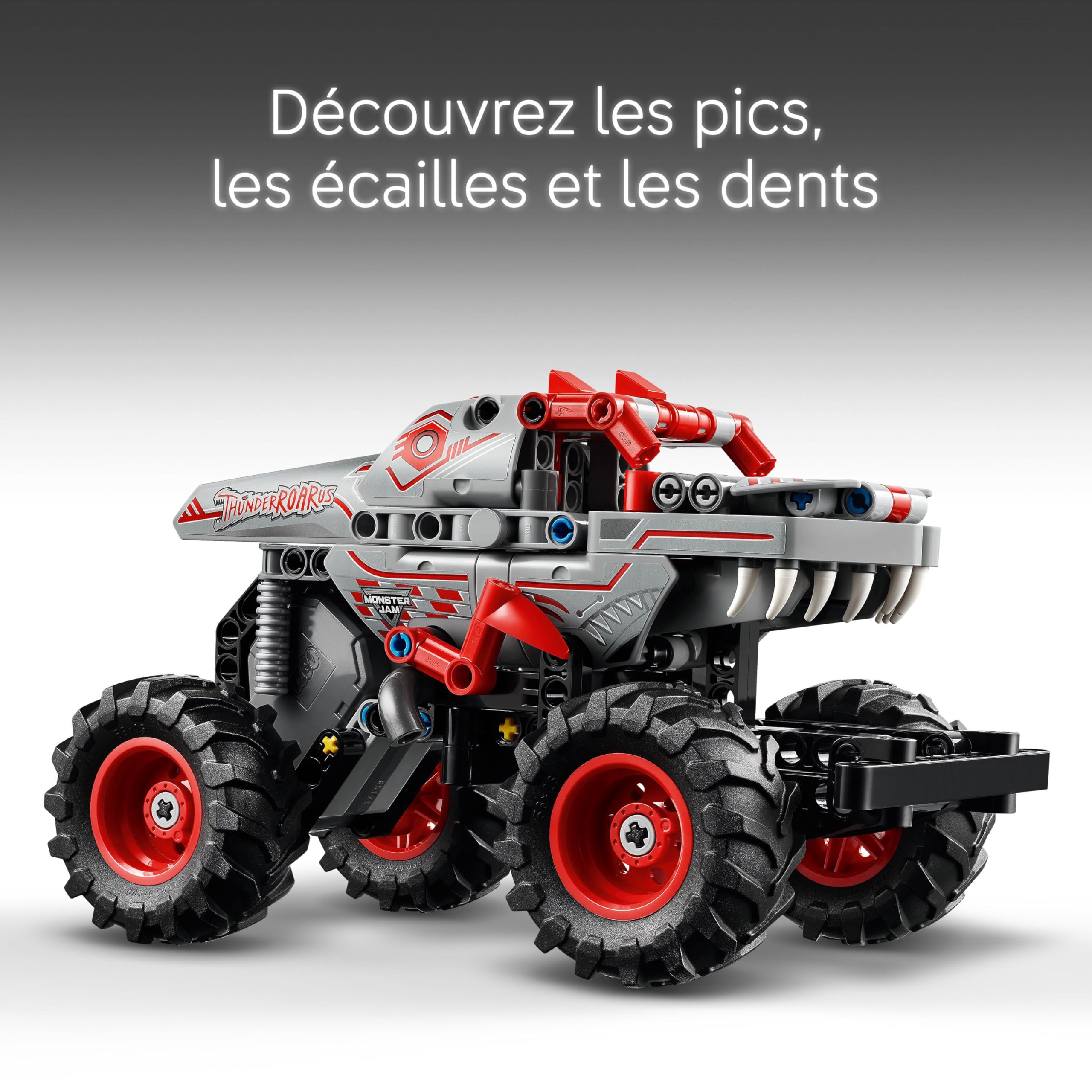 LEGO Technic Monster Jam ThunderROARus à rétrofriction - Maquette de Camion Dinosaure pour garçon et Fille dès 7 Ans - Jeu créatif et idée Cadeau pour Amateurs de Voitures et de mécanique 42200