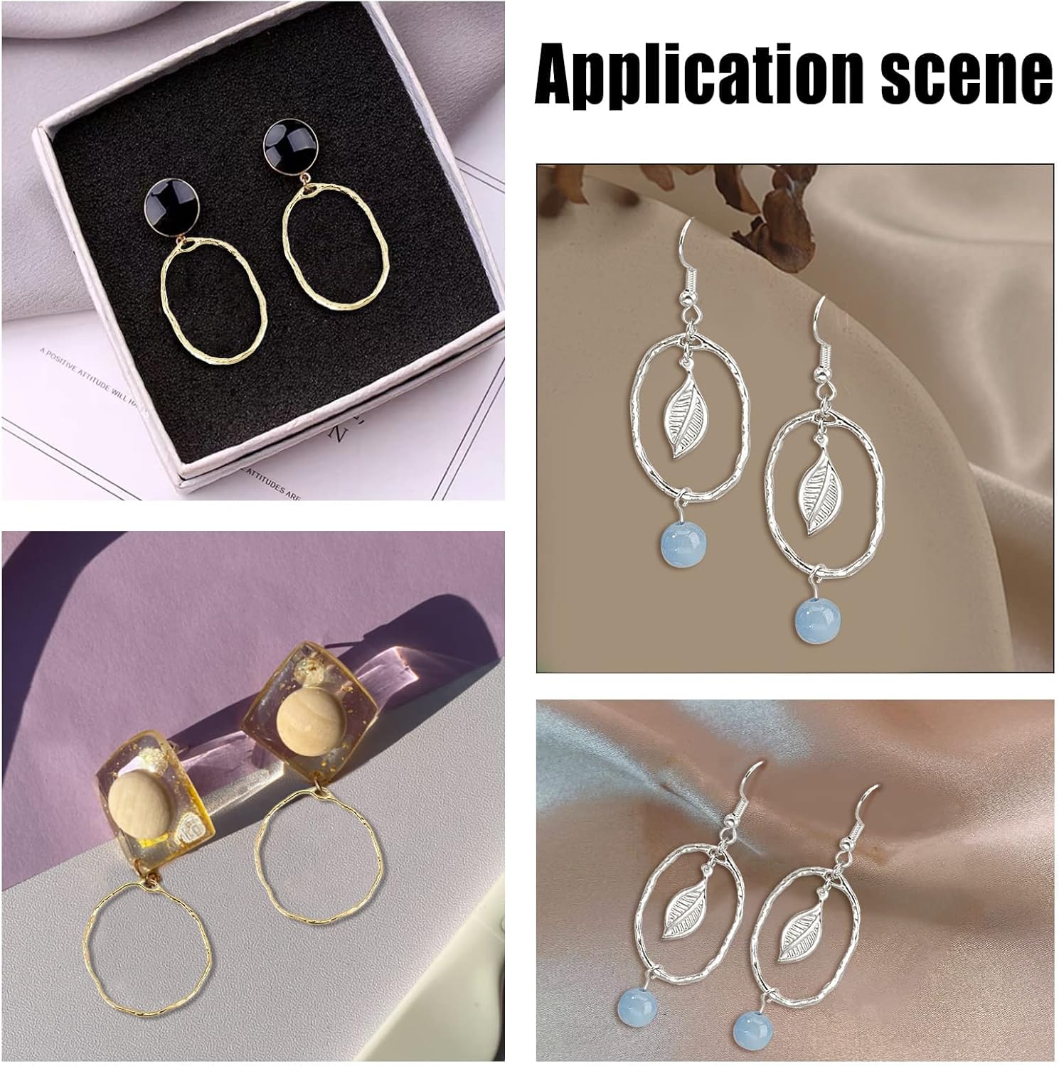 CHGCRAFT 64Pcs Ring Open Bezel Pendants Oval Open Back Bezel Pendants Geometric Hollow Frame Charms for DIY UV Resin Pressed Flower Jewelry Making, 30mm/35mm - Image 6