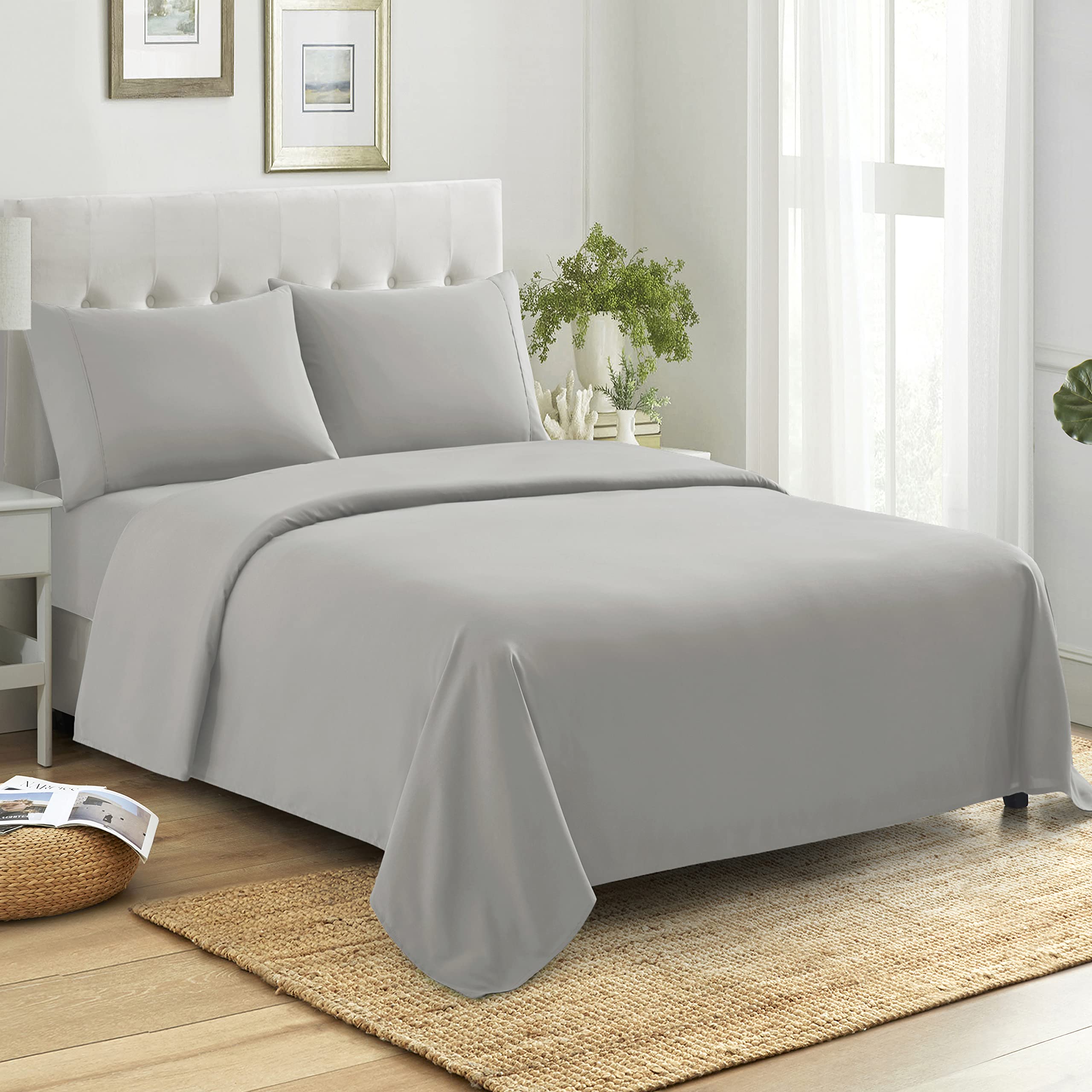 Sweet Home Collection King Size Sheets 100 Cotton Made in Egypt Soft 400 Thread Count for King Size