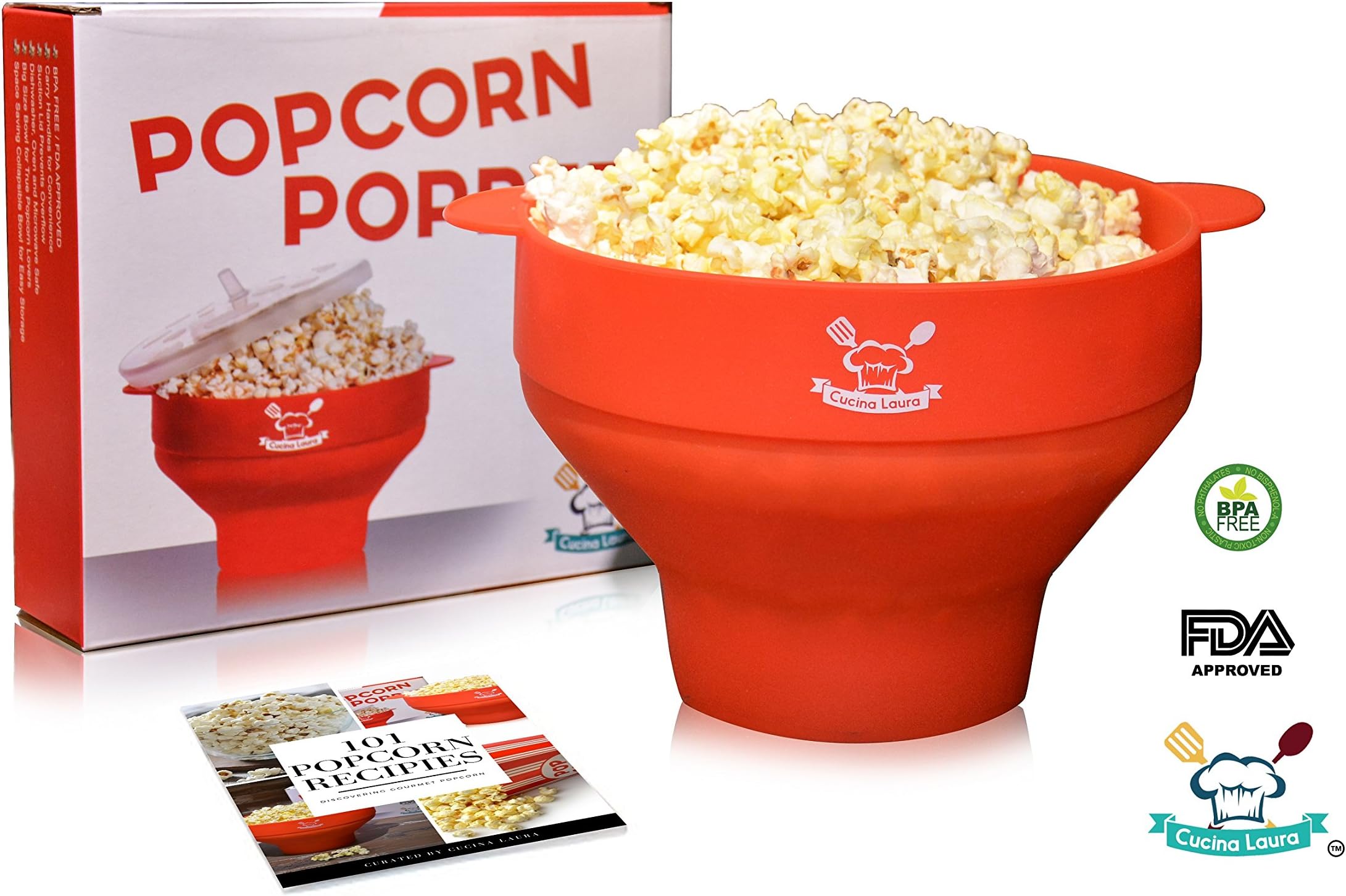[ LOOKING for PERFECT POPCORN AIR POPPER ] 1 RED or BLUE or GREEN Silicone Microwave Popcorn Popper Popcorn Maker CUCINA LAURA Collapsible Popcorn Bowl Lid Air Popcorn Healthy Snacks popcorn machine