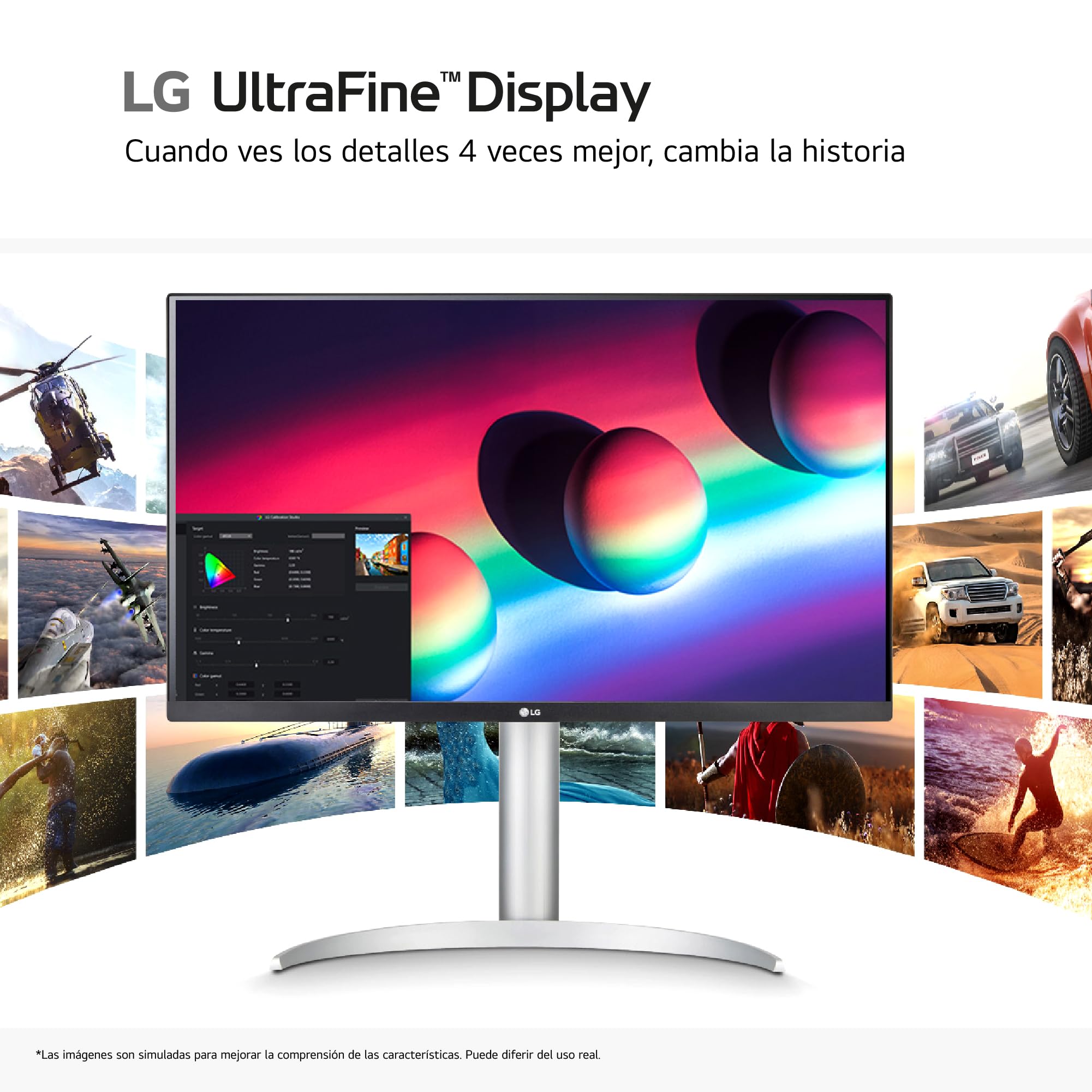 LG Monitor Ultrafine 27UP850K-W - 27'', UHD(3840 x 2160), IPS, Blanco | altura ajustable, HDR10, -, DCI-P3 95%, UHD 4K (3840 x 2160), HDMI 2,0, altavoces 5W x2