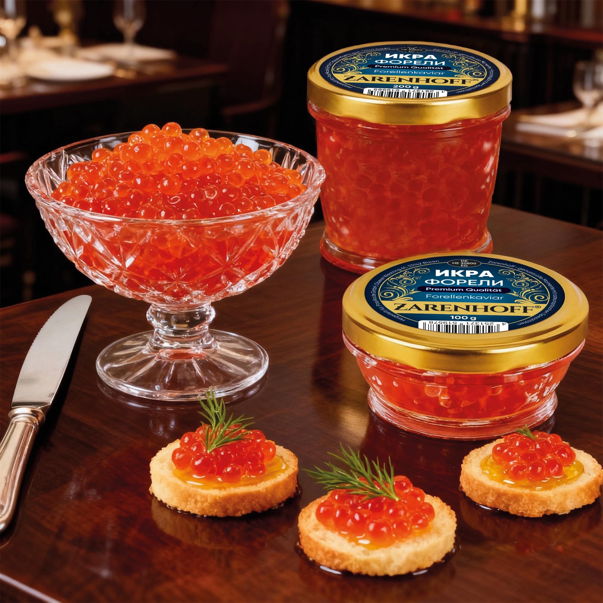 Forellen Kaviar 200 g im Glas | Premium Forellenkaviar, roter Kaviar, икра caviar, feiner Geschmack, hochwertiger Fischrogen | ideal für Gourmets & besondere Anlässe