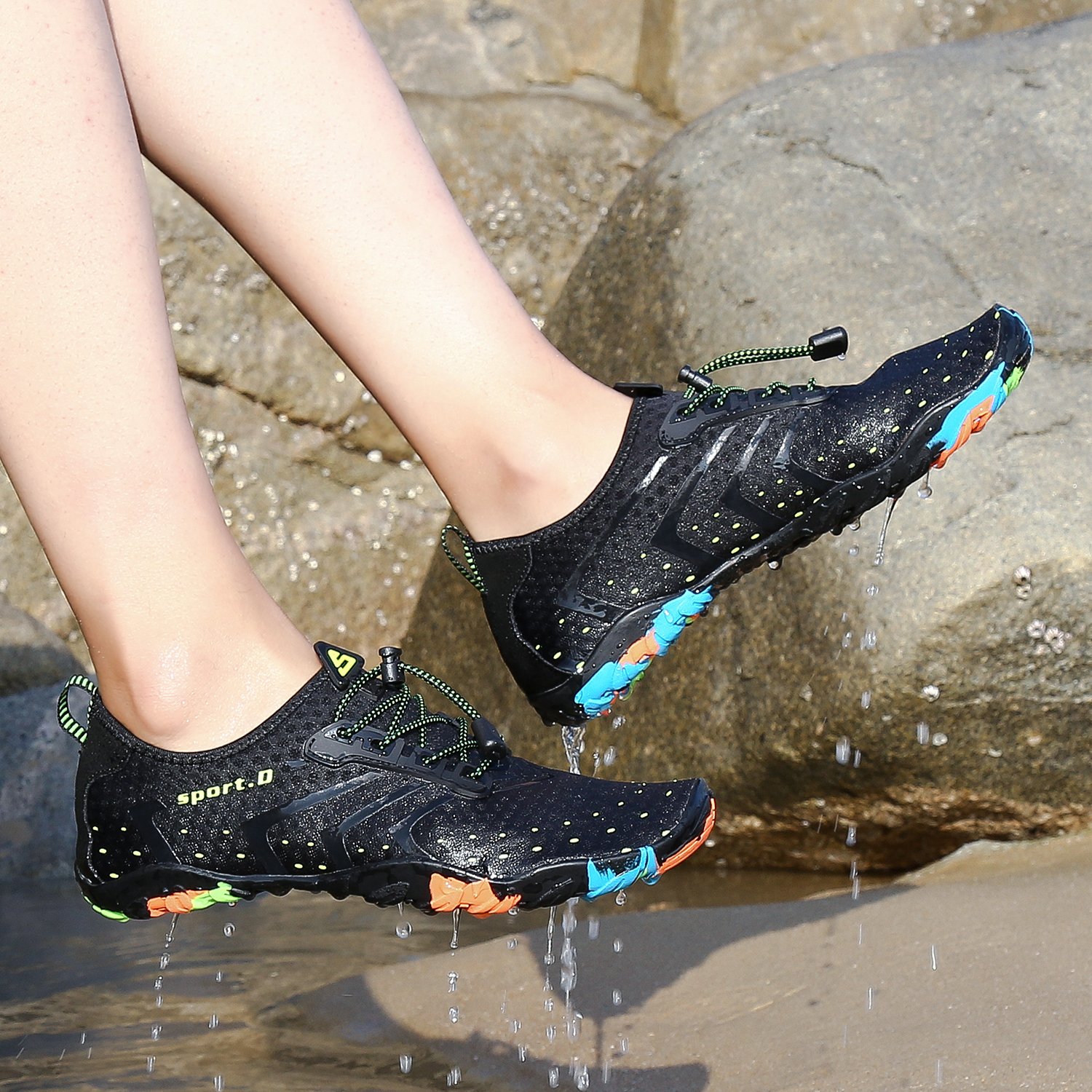 SAGUARO Scarpe da Scoglio Uomo Donna - 7/9 Fori di Drenaggio Antiscivolo Asciugatura Rapida Gr.35-48 - 3