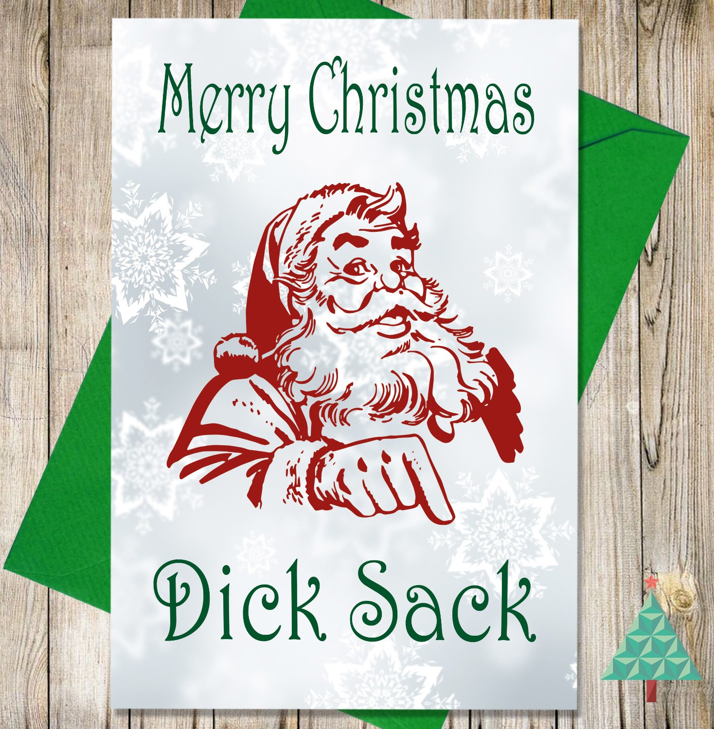 PC569 Even Santa Thinks You're A Dick Funny Christmas Card For Friend Coworker Boyfriend