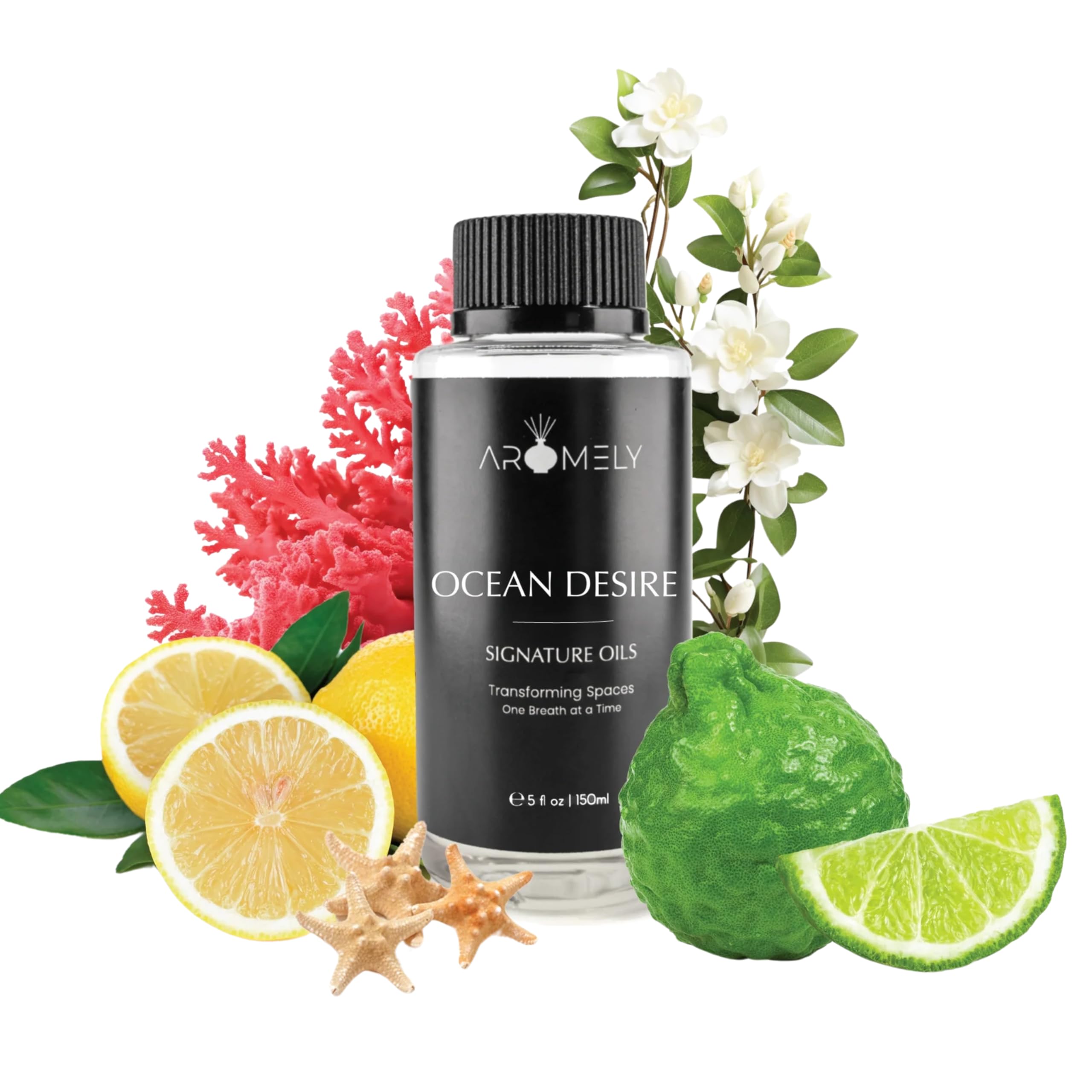 Ocean Desire - Aromely Hotel Selection Diffuser Oil Scent - Fragrance from 5-Star Resorts - Luxurious Scent of Bergamot, Amber, Musk, and Jasmine (150ml (5 Fl Oz))