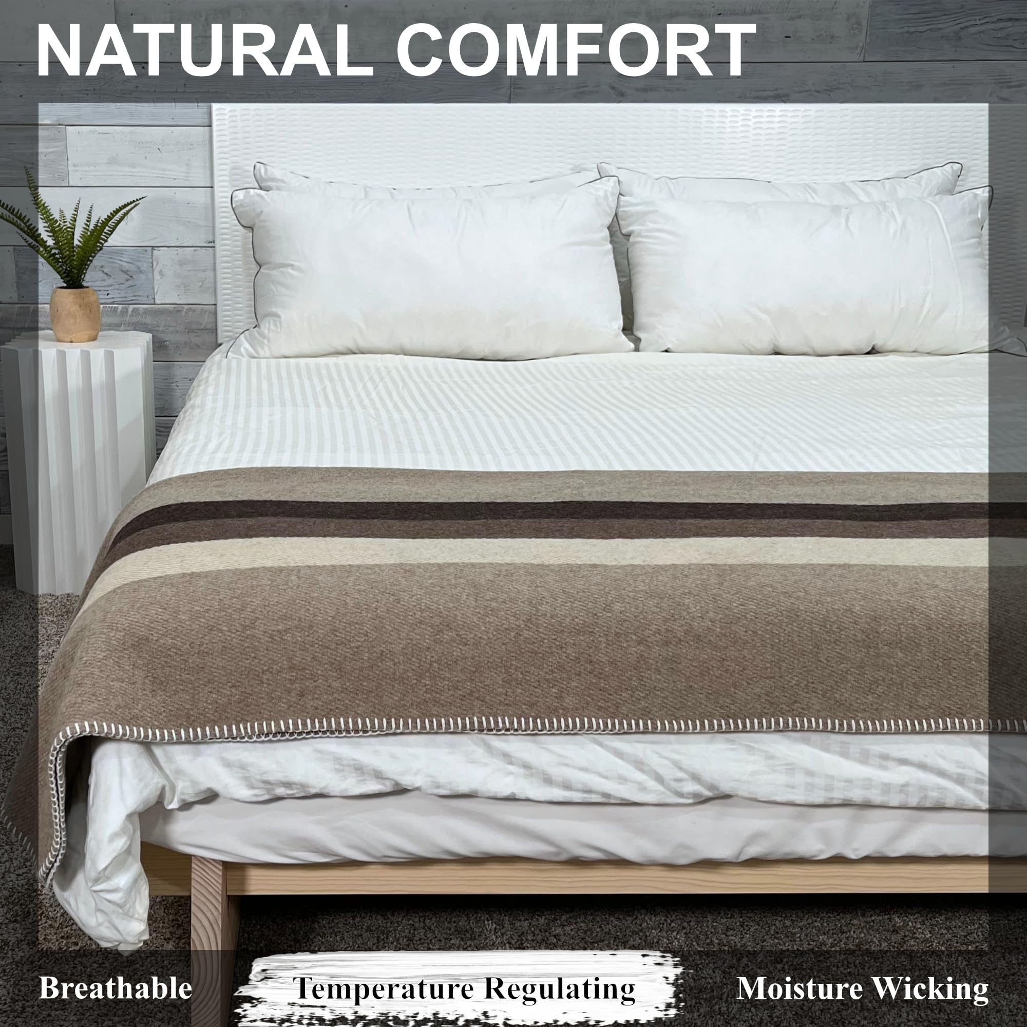 EKTOS 100 Woolen Blankets, 90 X 66, Pure Wool Blankets