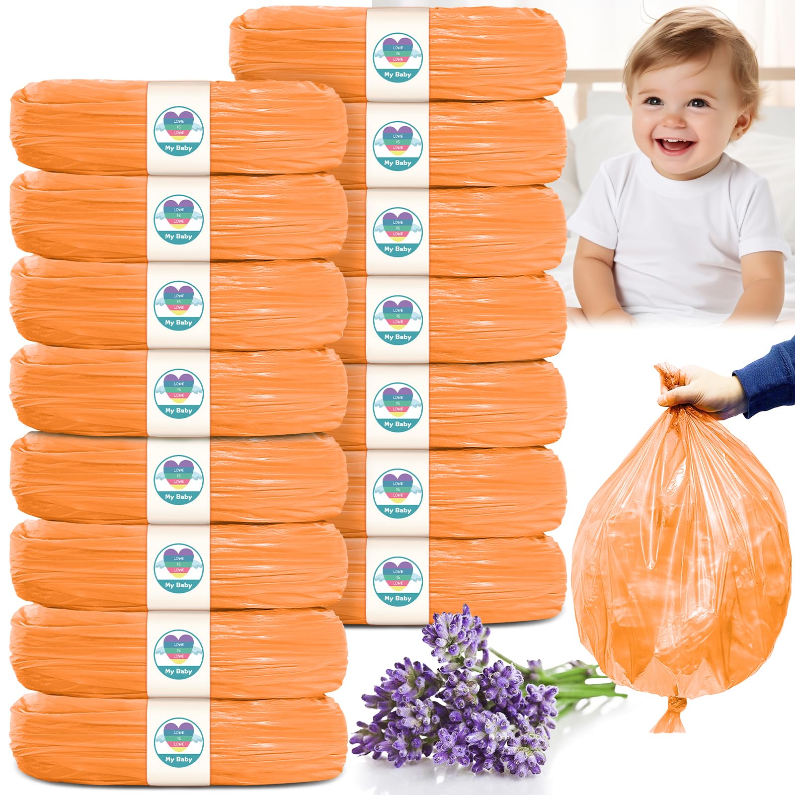 15 Piezas Recambios Cubos de Pañales, Película Engrosada Con Buena Hermeticidad Y Resistente A Los Olores, Adecuada Para Tommee Tippee Sangenic Tec, Simplee Sangenic, Twist & Click