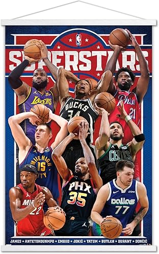 Trends International NBA League - Póster de pared con marco magnético de Superstars 23