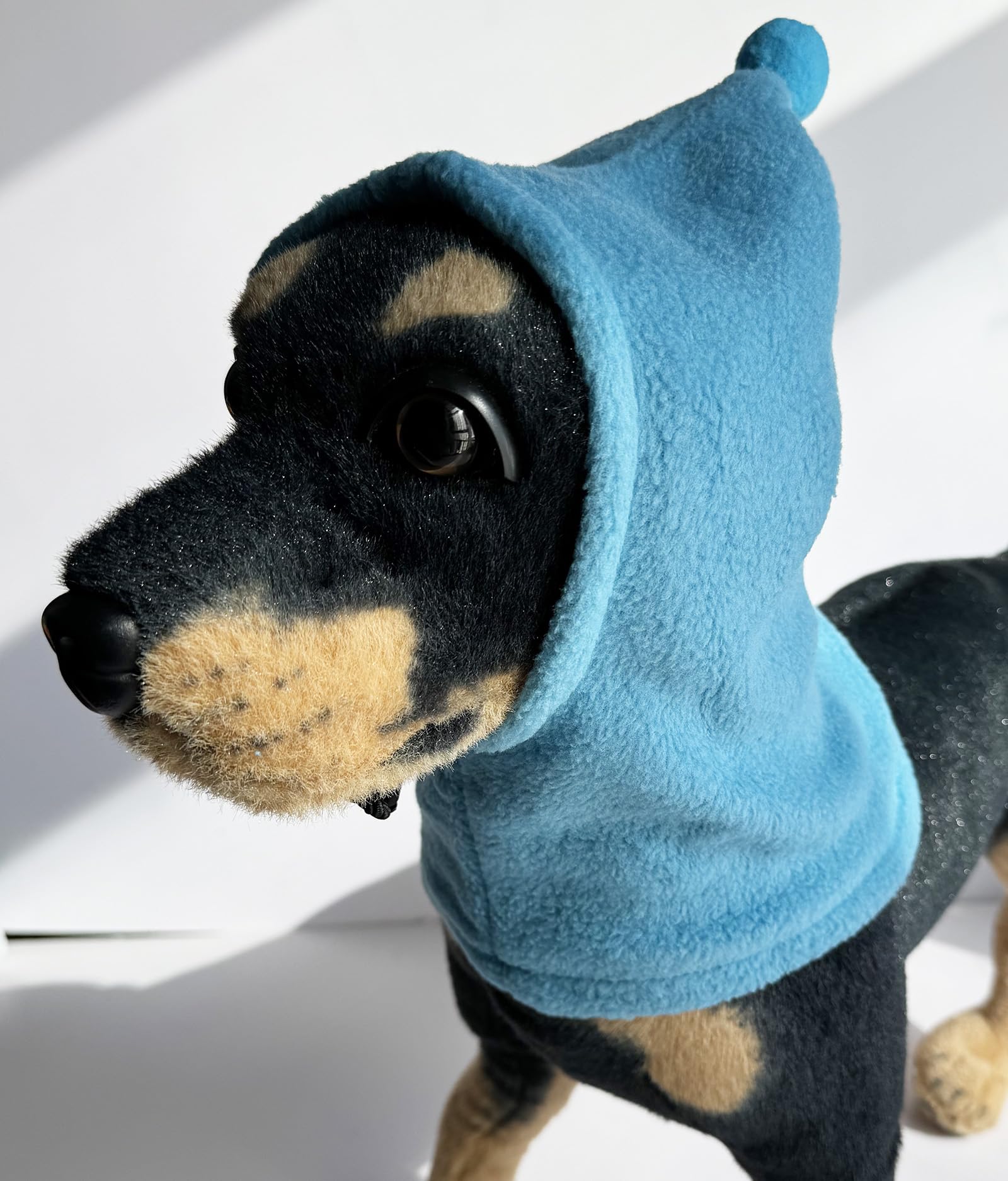 BT Bear Dog Hat,Soft Warm Fleece Dog Hats Calming Dog Ears Cover Windproof Quiet Ears for Small Dogs Medium Dogs,Blue M - Image 2