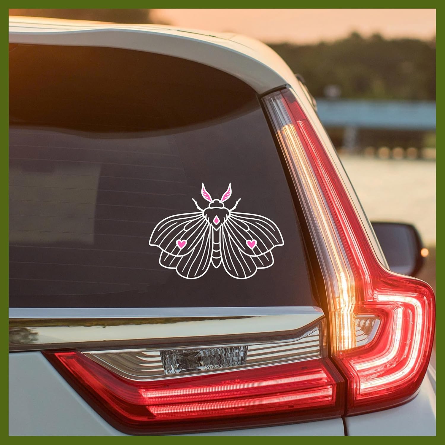 Mothman Butterfly Decal, Aesthetic Gothic Car Window Decals, 6 Inches UV DTF Tranfer Car Stickers, Halloween Weatherproof Car Truck Window Bumper Sticker, Girly Car Decals for Boy Girl - Image 2
