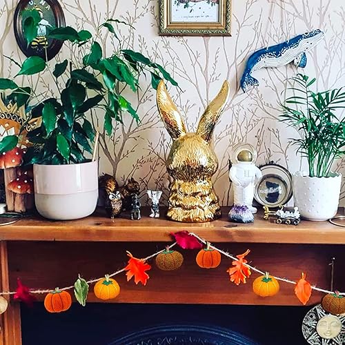 Miniatura 5 de Guirnalda de calabaza de fieltro, juego de calabaza, decoración de calabaza, guirnalda de otoño, festiva de temporada para interiores y exteriores,