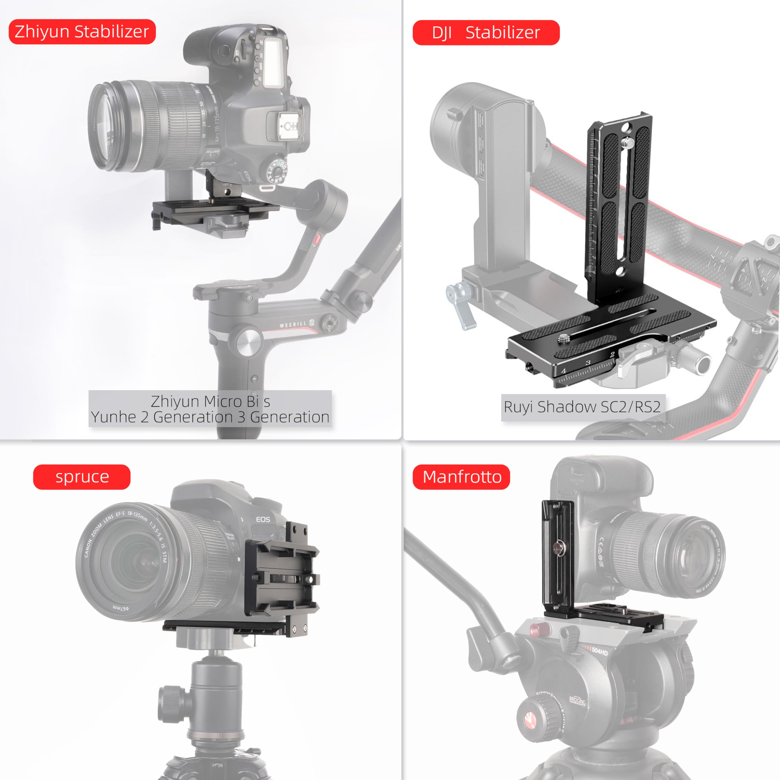 Hersmay Piastra a sgancio rapido per Zhiyun Crane 2 3 LAB Weebill 2 3