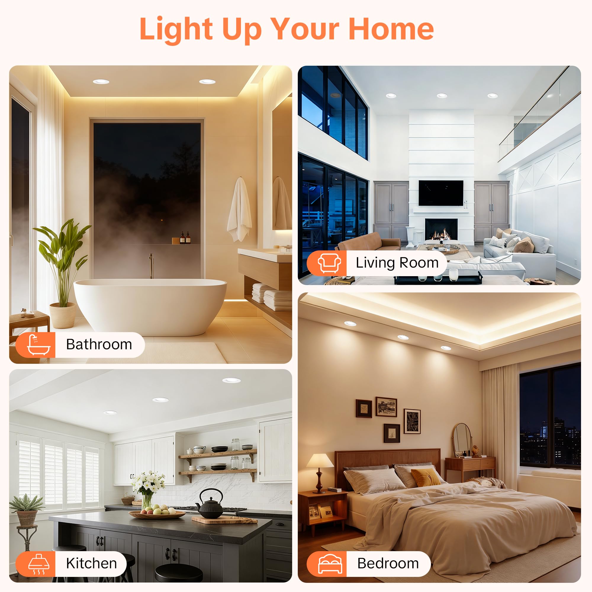 Downlight LED Techo Empotrable Regulable 230V, 5W 500LM Focos LED Interior Techo Rotable Blanco Cálido Blanco Neutro Blanca Frío, IP44 Ojos de Buey Extraplano, Corte 68-80mm, Blanco 3 Pack