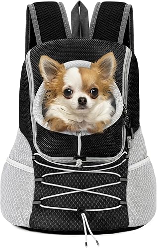 Pawaboo Mochila transportadora para perros y mascotas, mochila de transporte frontal para perros pequeños, medianos y gatos, mochila de transporte
