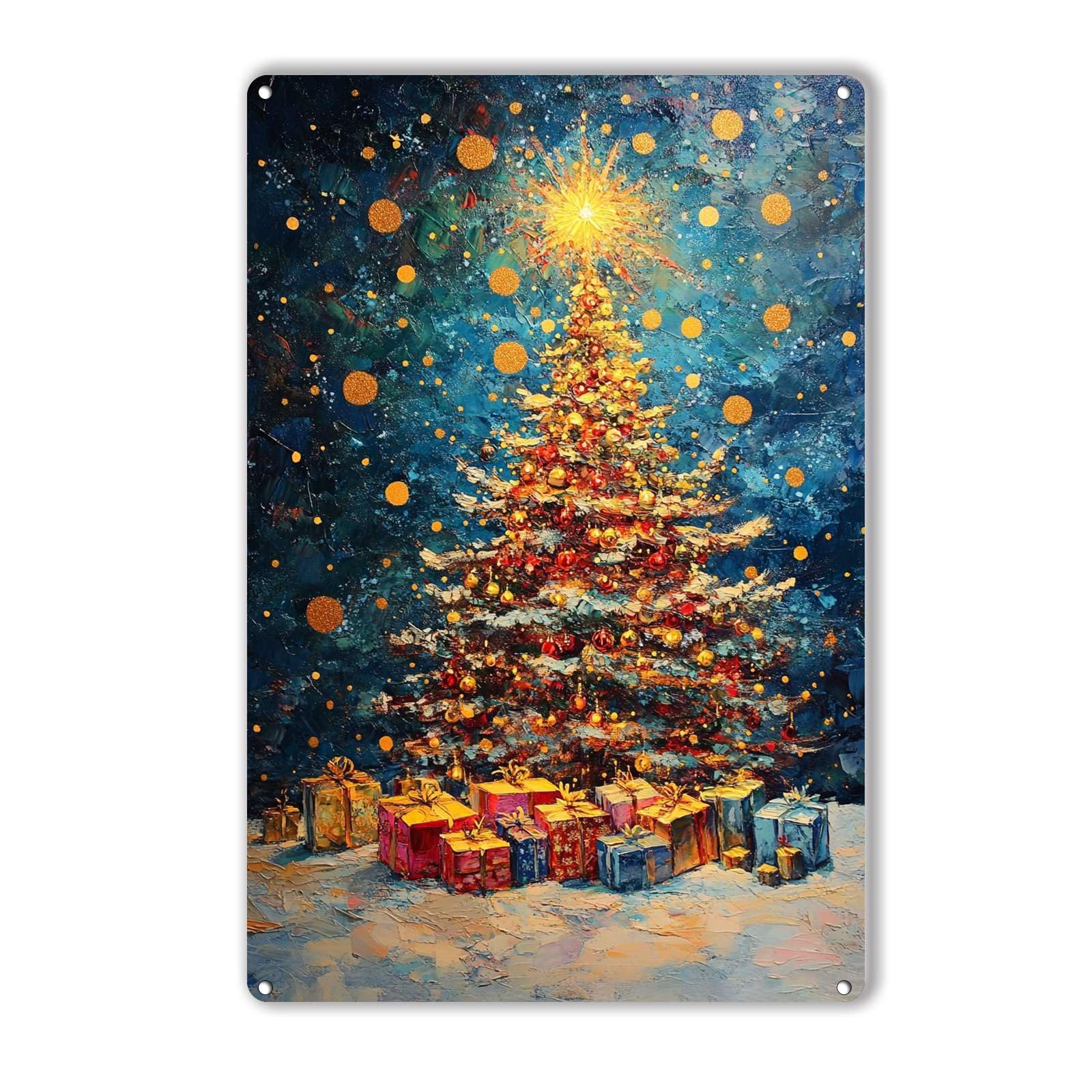 Anceky Merry Chrismas Signs Retro Metal Tin Sign Vintage Wall Decor for Outdoor Gate Window Backyard Home 12×16 Inch