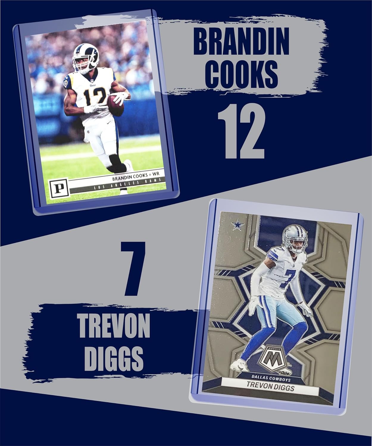 Dallas Cowboys Cards: Dak Prescott, CeeDee Lamb, George Pickens, Trevon Diggs, Troy Aikman, Emmitt Smith, Jake Ferguson, Javonte Williams, Brandin Cooks ASSORTED Football Stars & GOATs Trading Card & Wristbands Gift Pack - Image 3