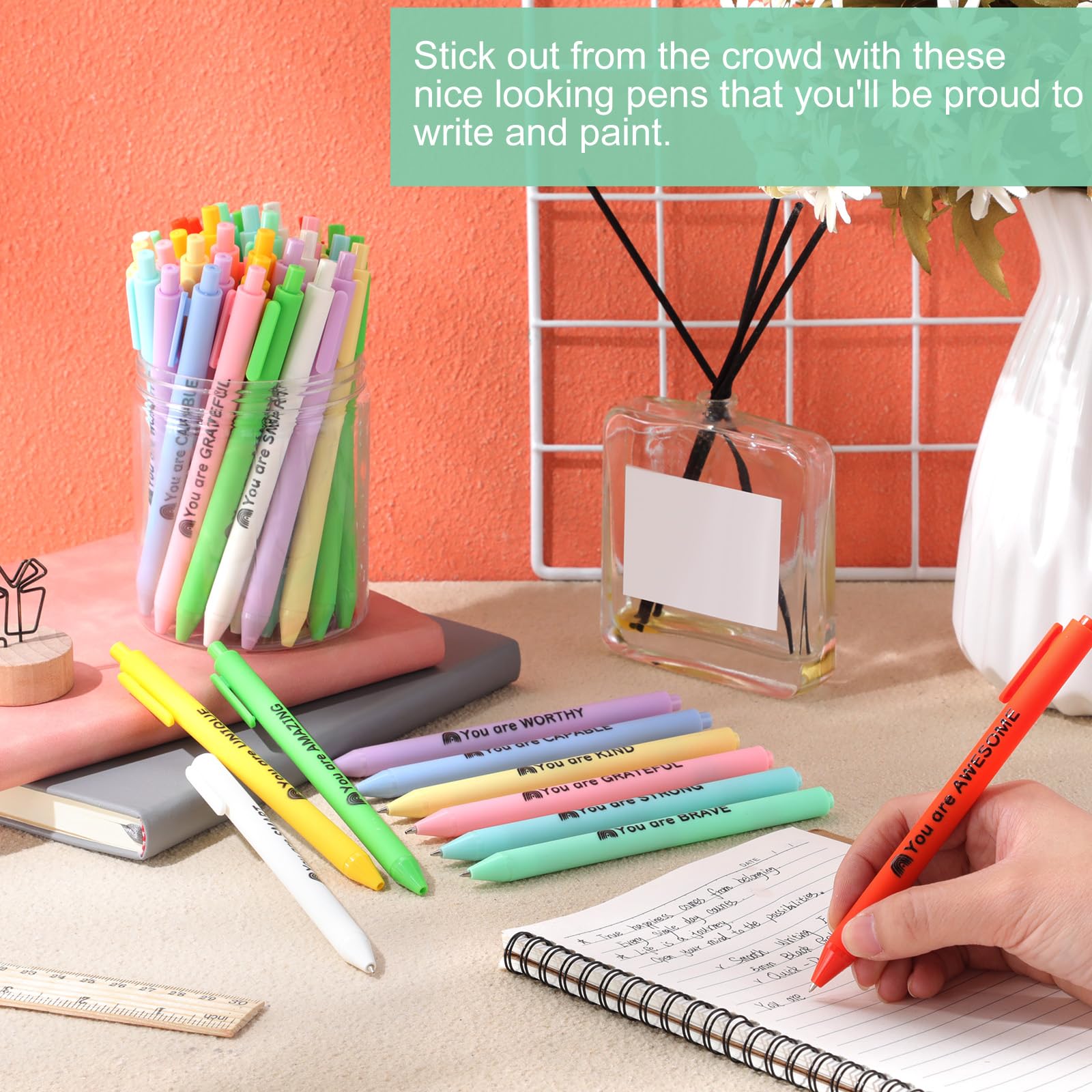 Sayglossy 90 Pcs Ballpoint Appreciation Pen Inspirational Quotes Black Gel Ink Pens