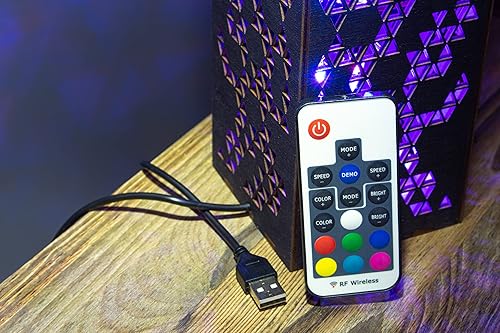 Miniatura 3 de Lámpara con forma de patrón triangular  Lámpara de escritorio LED RGB estilo punk de ciencia ficción  Lámpara de noche hecha a mano  Estilo de