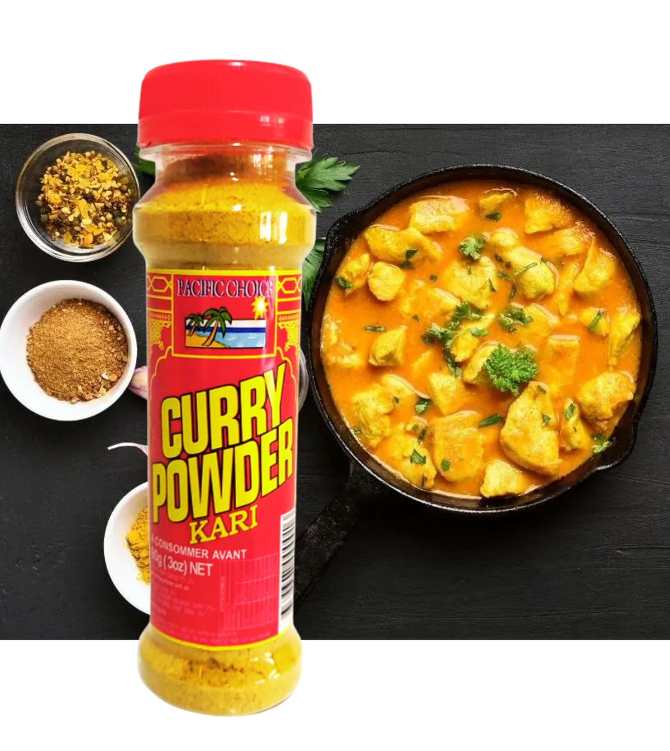 Fijian Made™ -Authentic FIJI Curry Powder, Mild Natural (Pack Of 3 x 90g) Take Your Cooking To The Next Level... FijiProduct.com