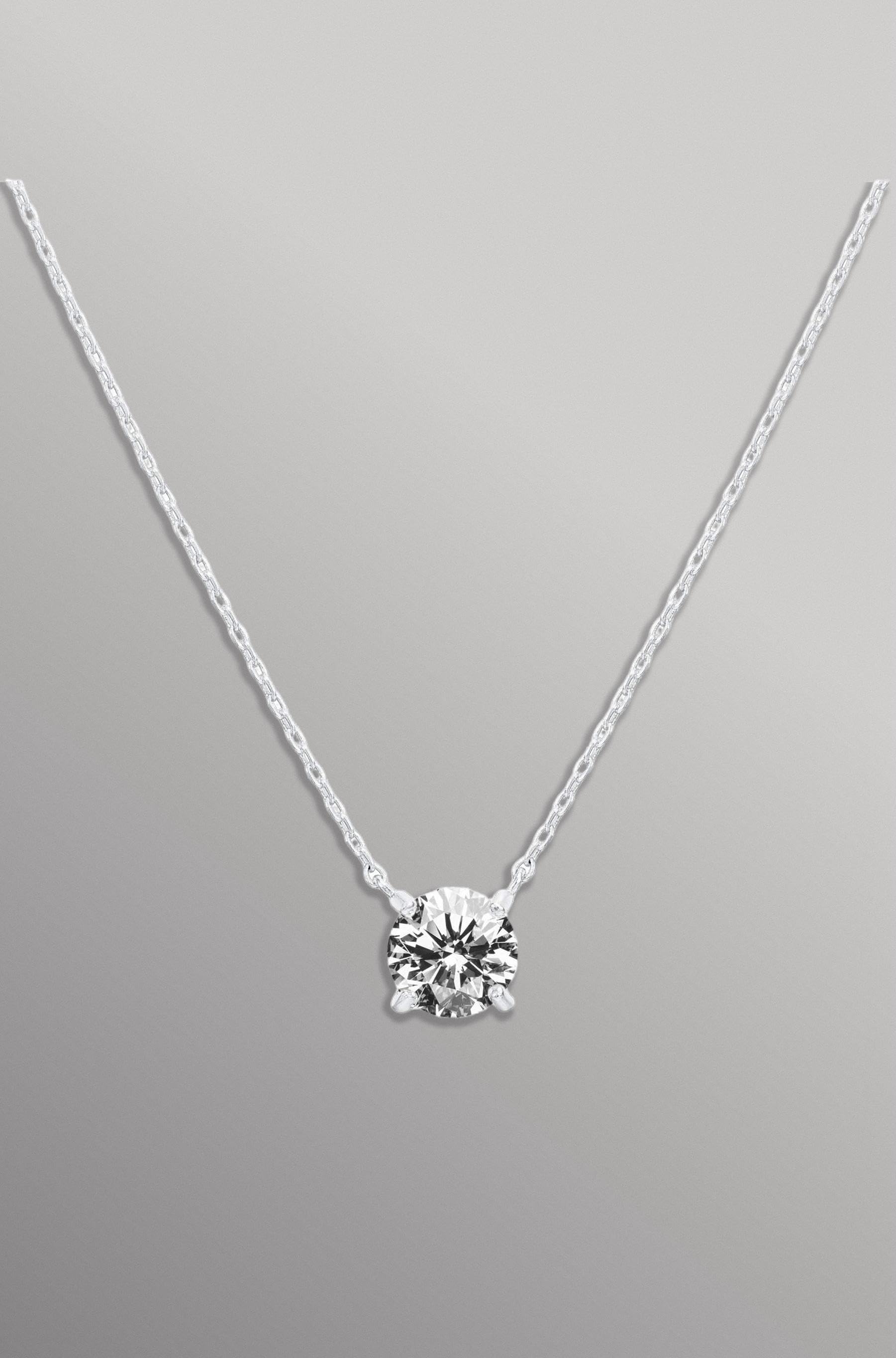 14K Gold Plated Swarovski Crystal Solitaire 1.5 Carat (7.3mm) CZ Dainty Choker Necklace | Gold Necklaces for Women