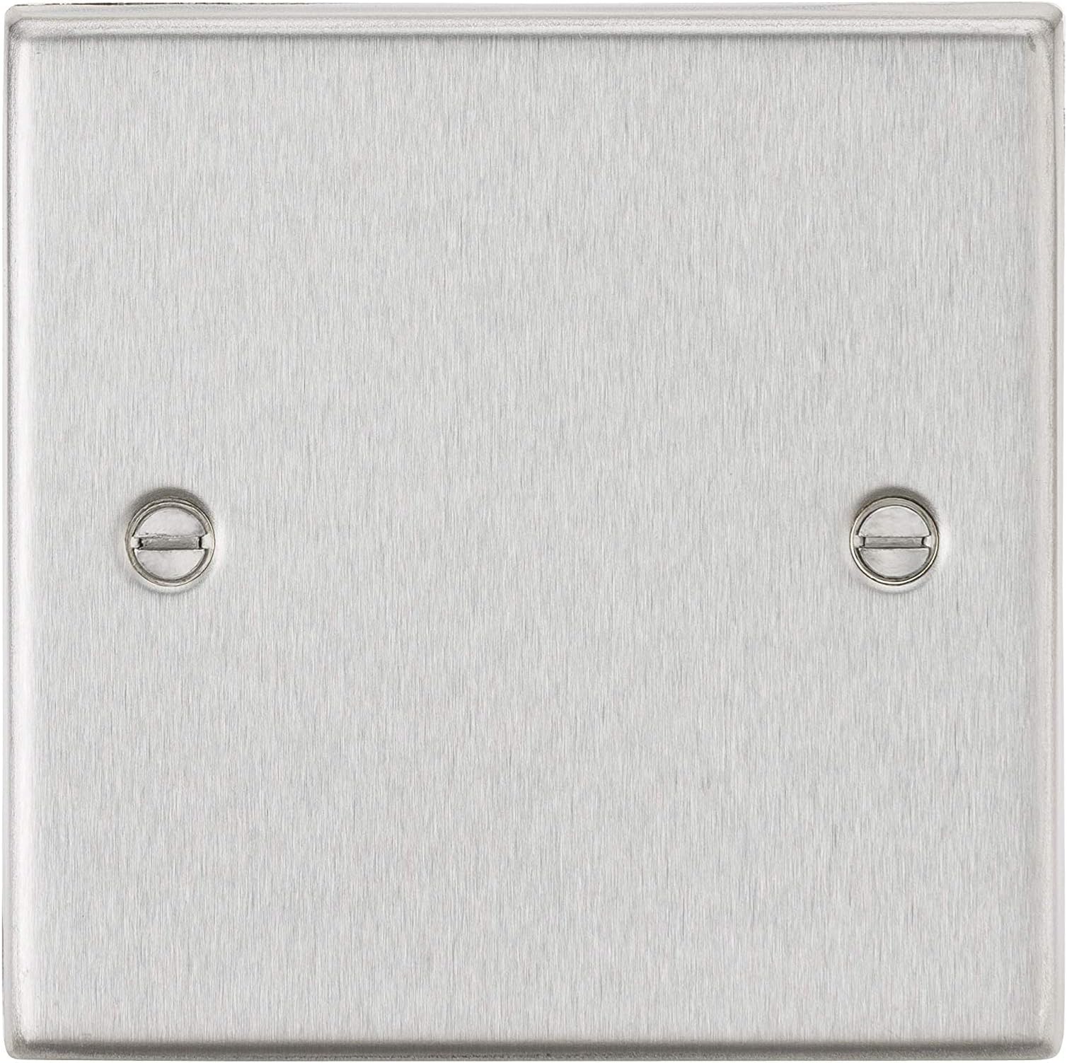 1G Blanking Plate - Square Edge Brushed Chrome
