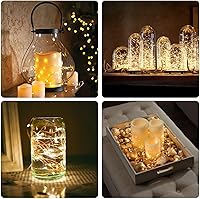 Vista 2 de Guirnalda de luces CR2032 funciona con pilas, 6.6 pies/6.6 ft, 20 luces LED de alambre micro plateado para dormitorio, fiesta de Navidad, decoración