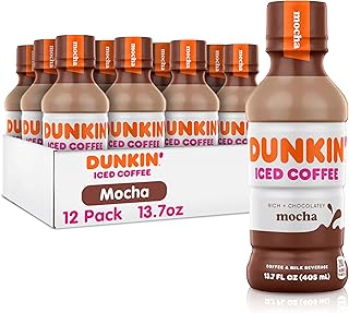 Dunkin Donuts Iced Coffee, Mocha, 13.7 Fluid Ounce (Pack of 12)