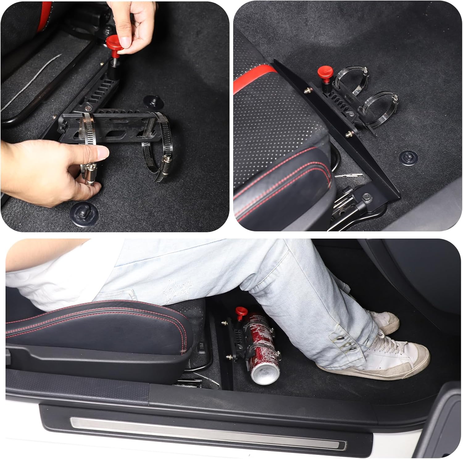 Car fire Extinguisher mounting Bracket Compatible with Toyot@ 86/Subaru BRZ 2012-2020 Fire Extinguishing Installer Under Passenger Seat Quick Release Adjustable Fire Bracket Accessories